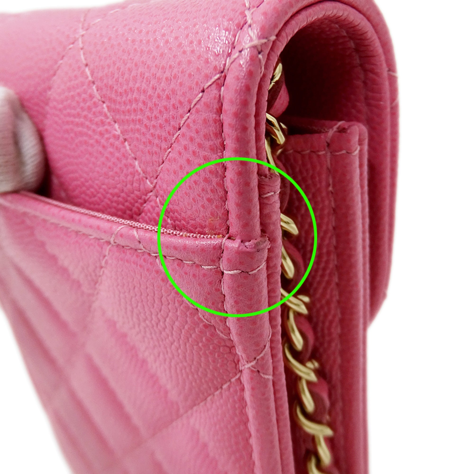 Chanel Pink Grained Calfskin Handbag Shoulder Bag (Pre-Owned)