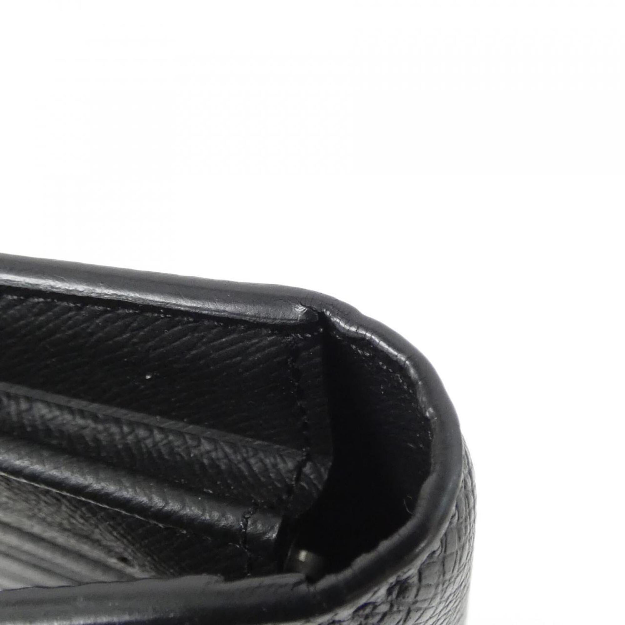 Louis Vuitton Black Leather Long Wallet (Bi-Fold) (Pre-Owned)