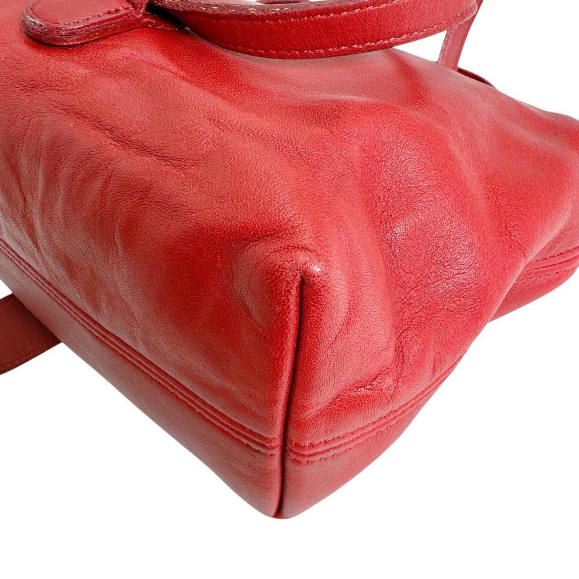 Coach Red Color Leather Backpack (Pre-Owned)