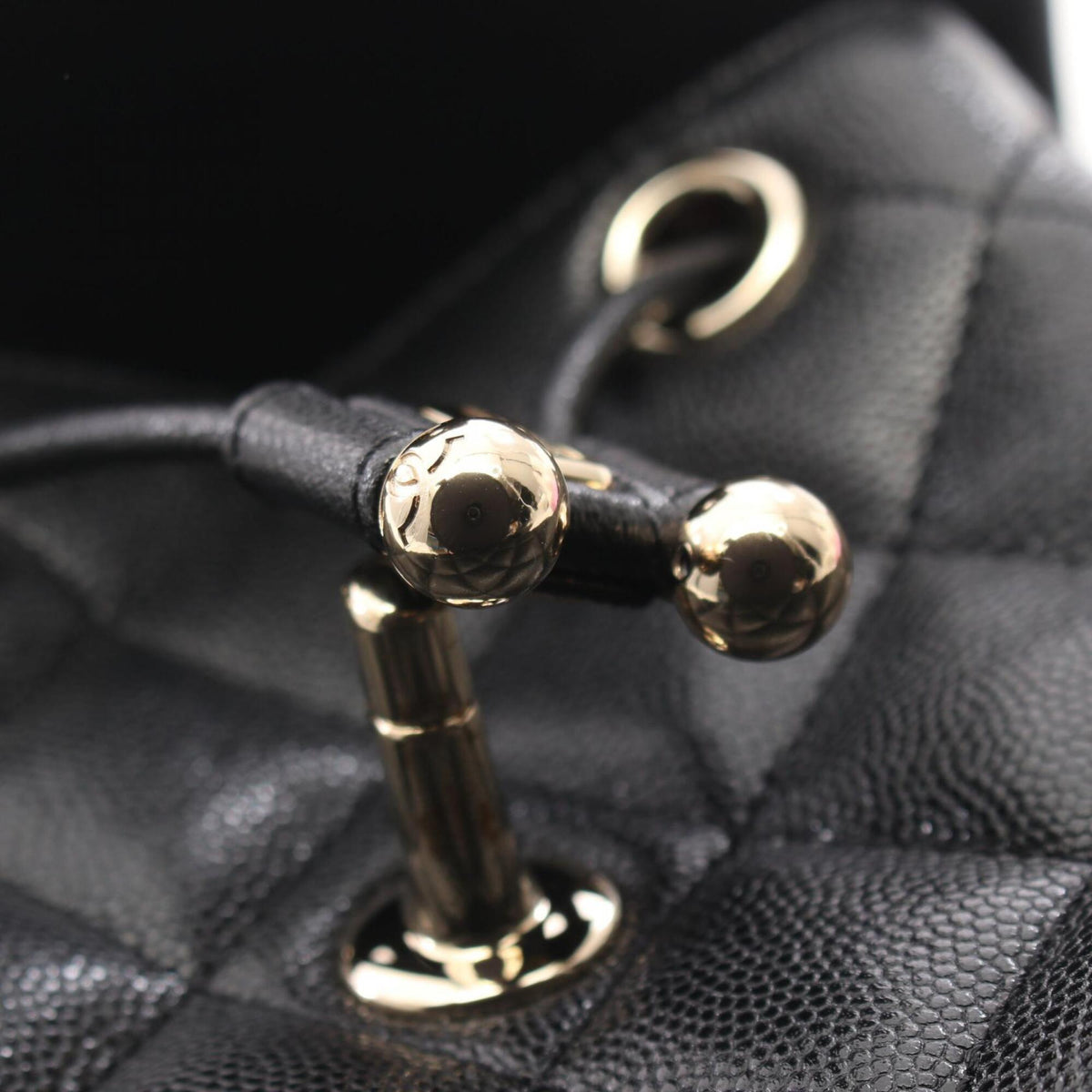 Chanel Black Grained Calfskin Backpack Handbag (Pre-Owned)