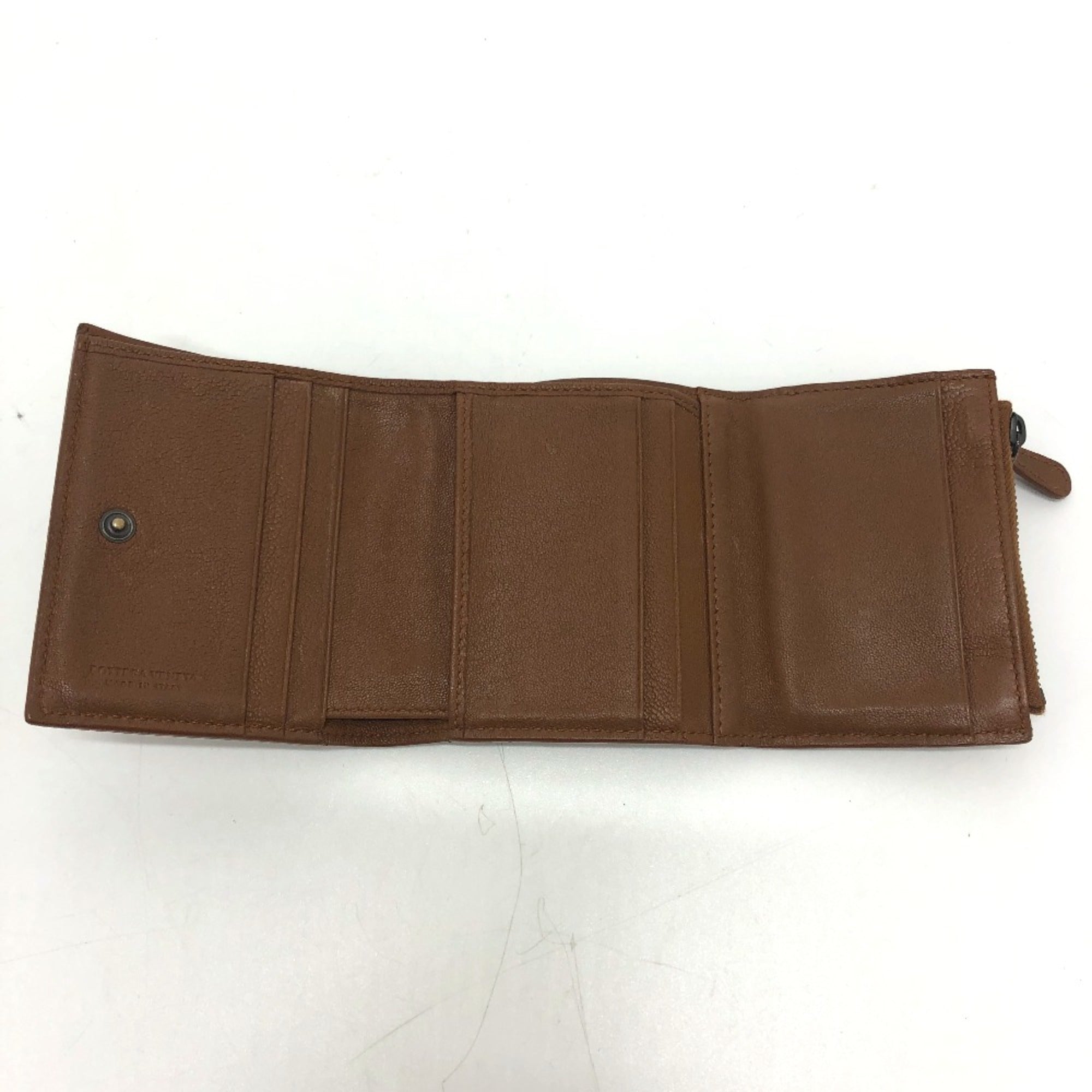 Bottega Veneta Brown Leather Wallet (Tri-Fold) (Pre-Owned)