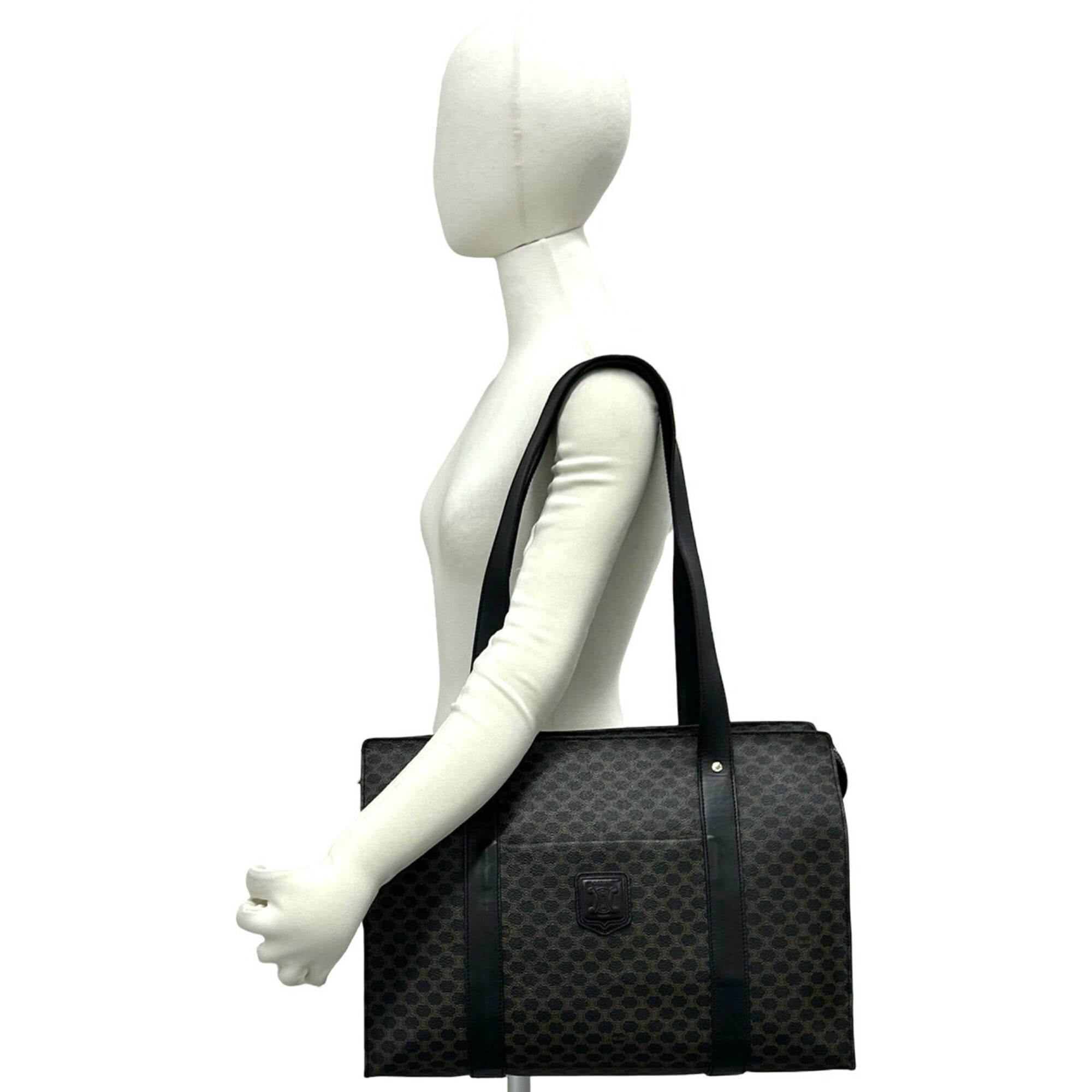 Celine Black Brown Leather Pvc Shoulder Bag Tote Bag (Pre-Owned)