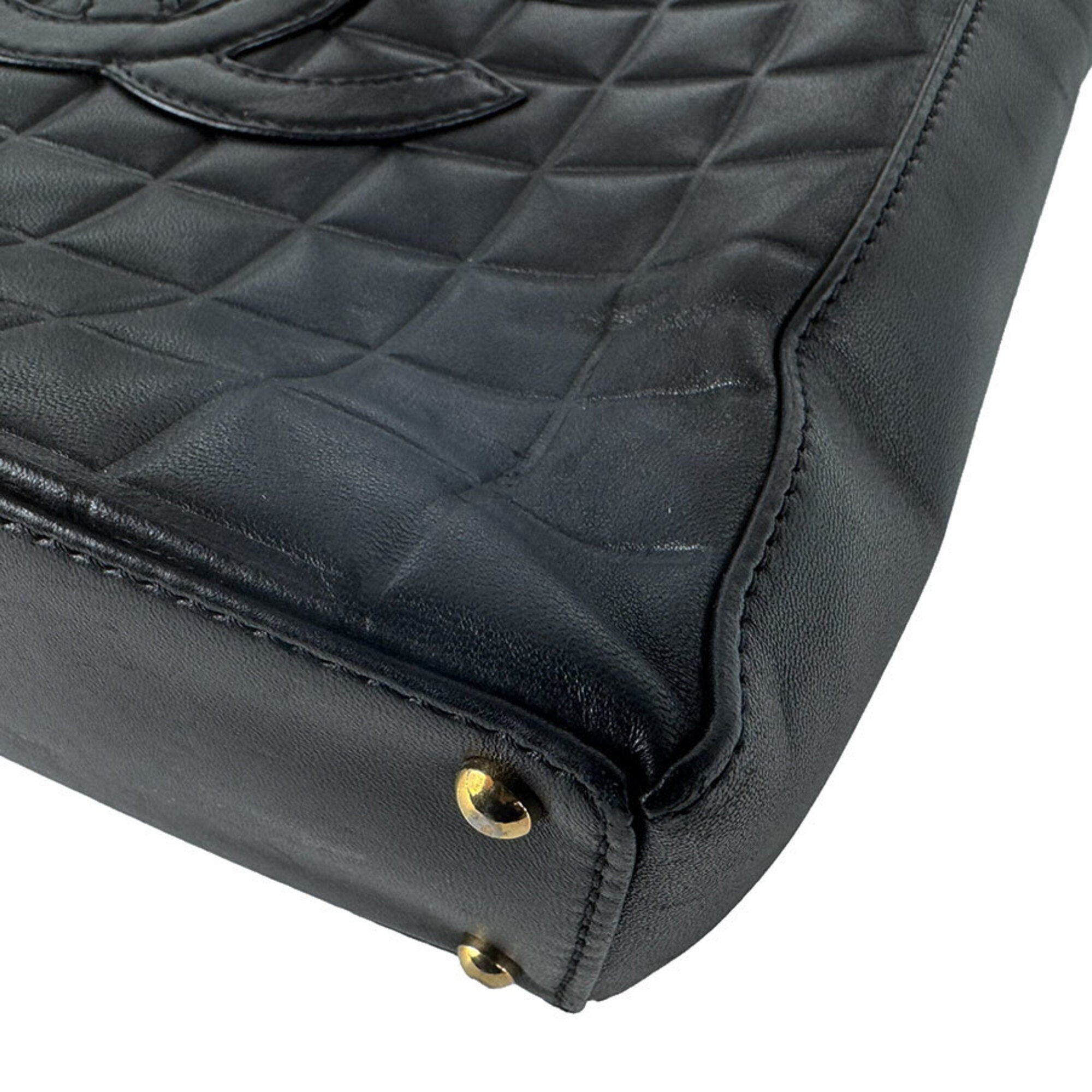 Chanel Black Leather Shoulder Bag Tote Bag (Pre-Owned)