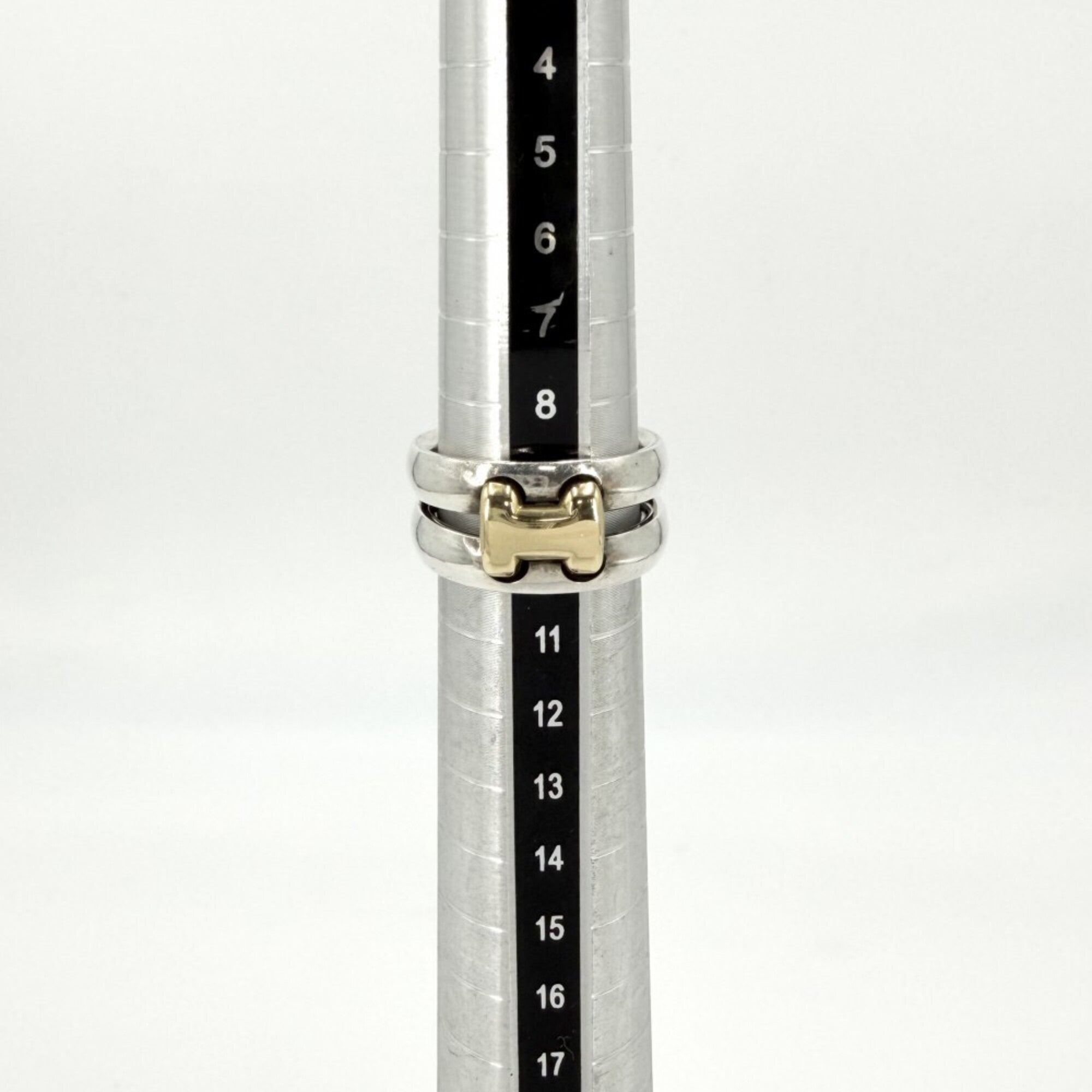Hermes Gold (18K) Silver 925 Band Ring (Pre-Owned)