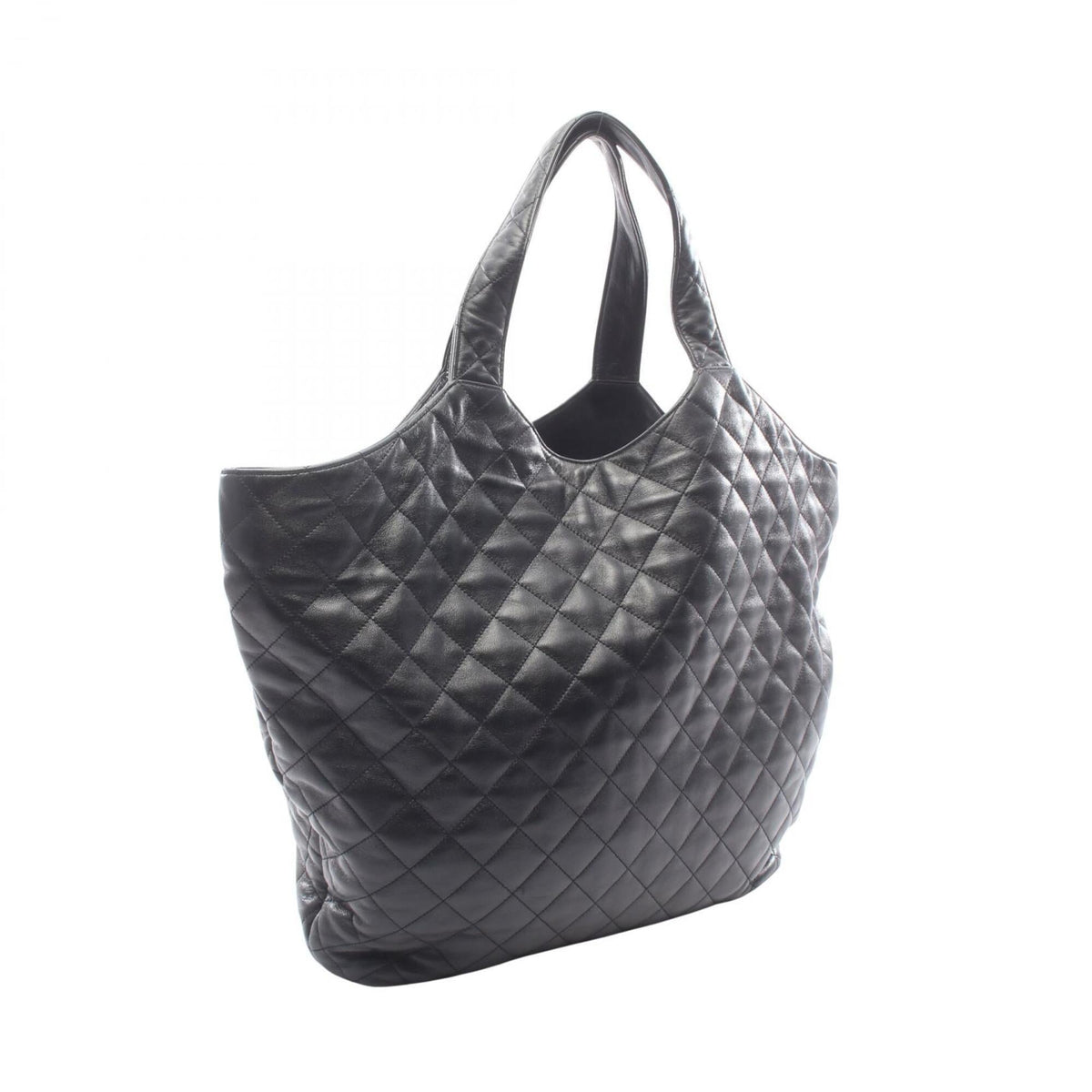 Yves Saint Laurent Black Leather Handbag Tote Bag (Pre-Owned)
