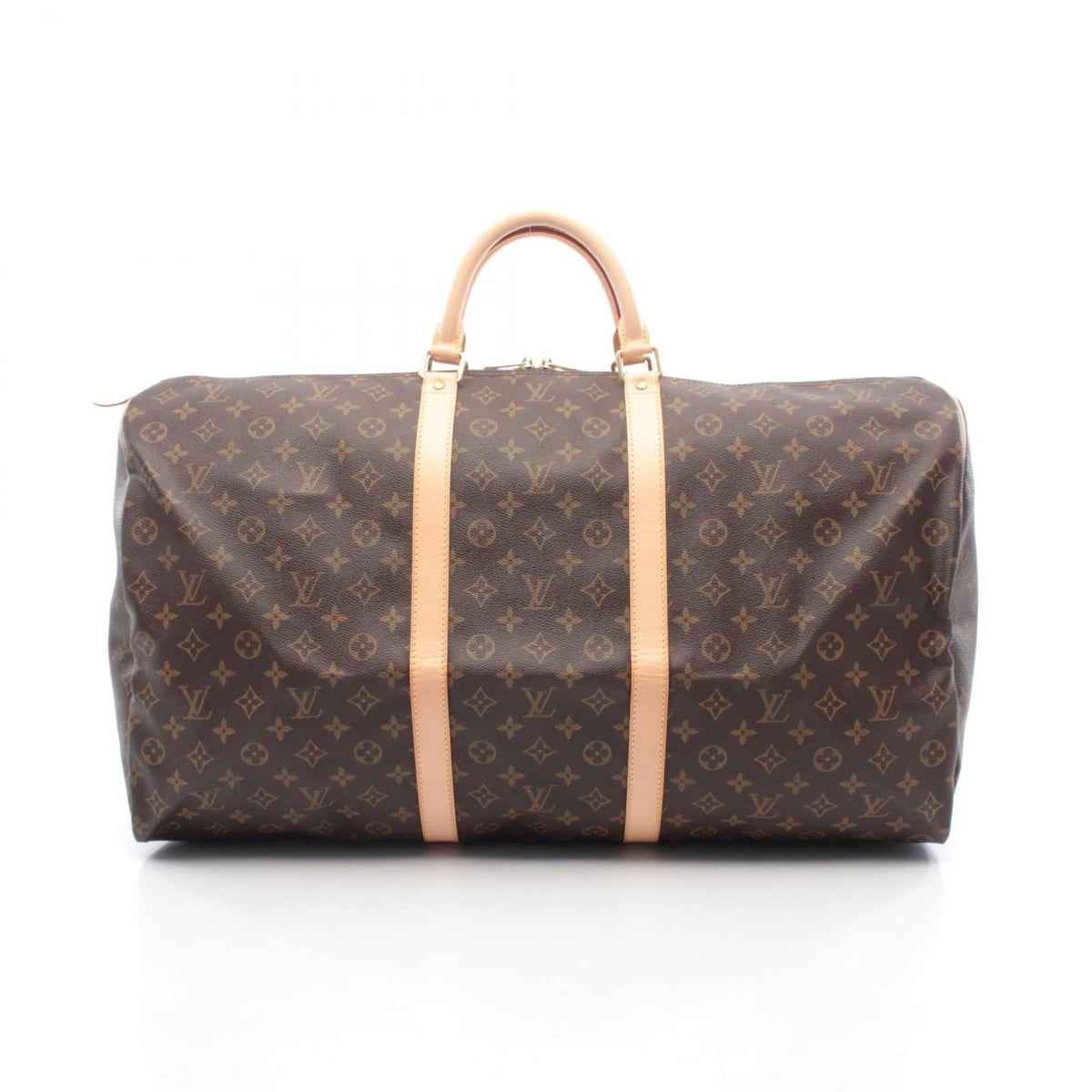 Louis Vuitton Brown Coated Canvas Leather Boston Bag Handbag (Pre-Owned)