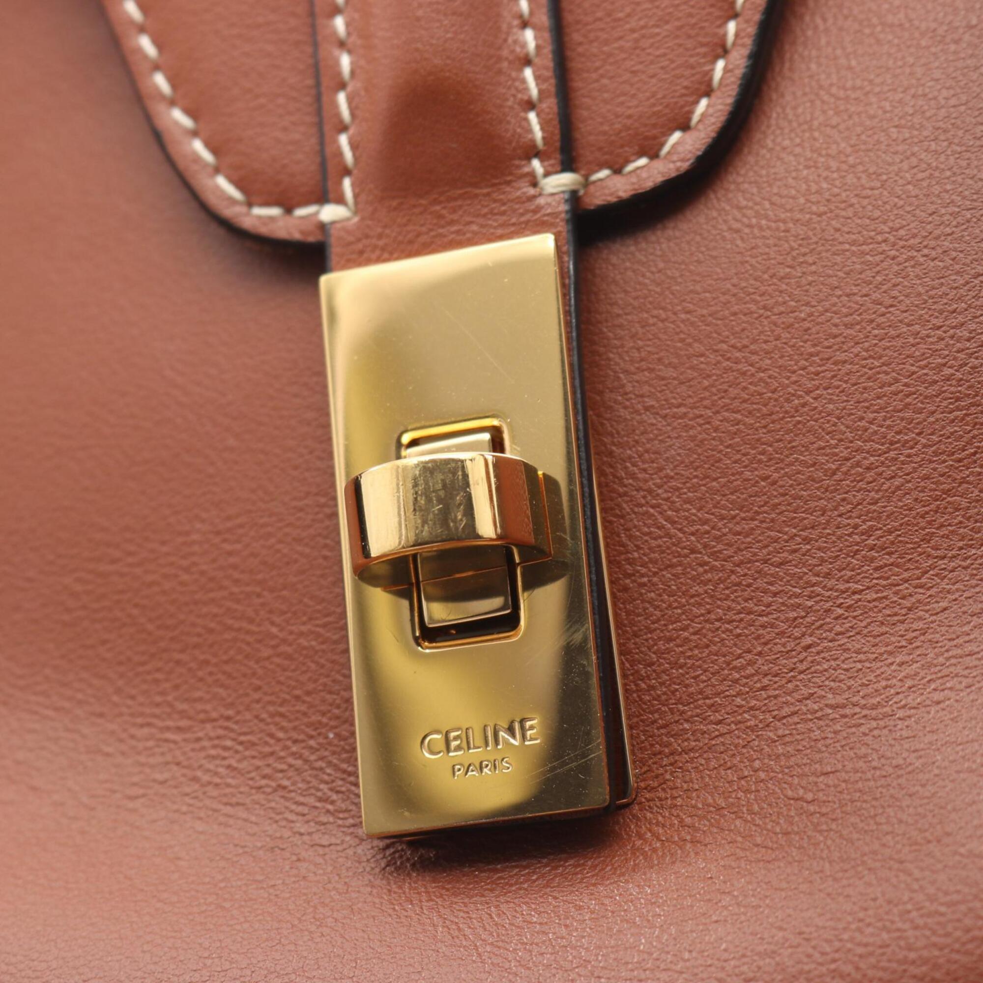 Celine Brown Leather Handbag Shoulder Bag (Pre-Owned)