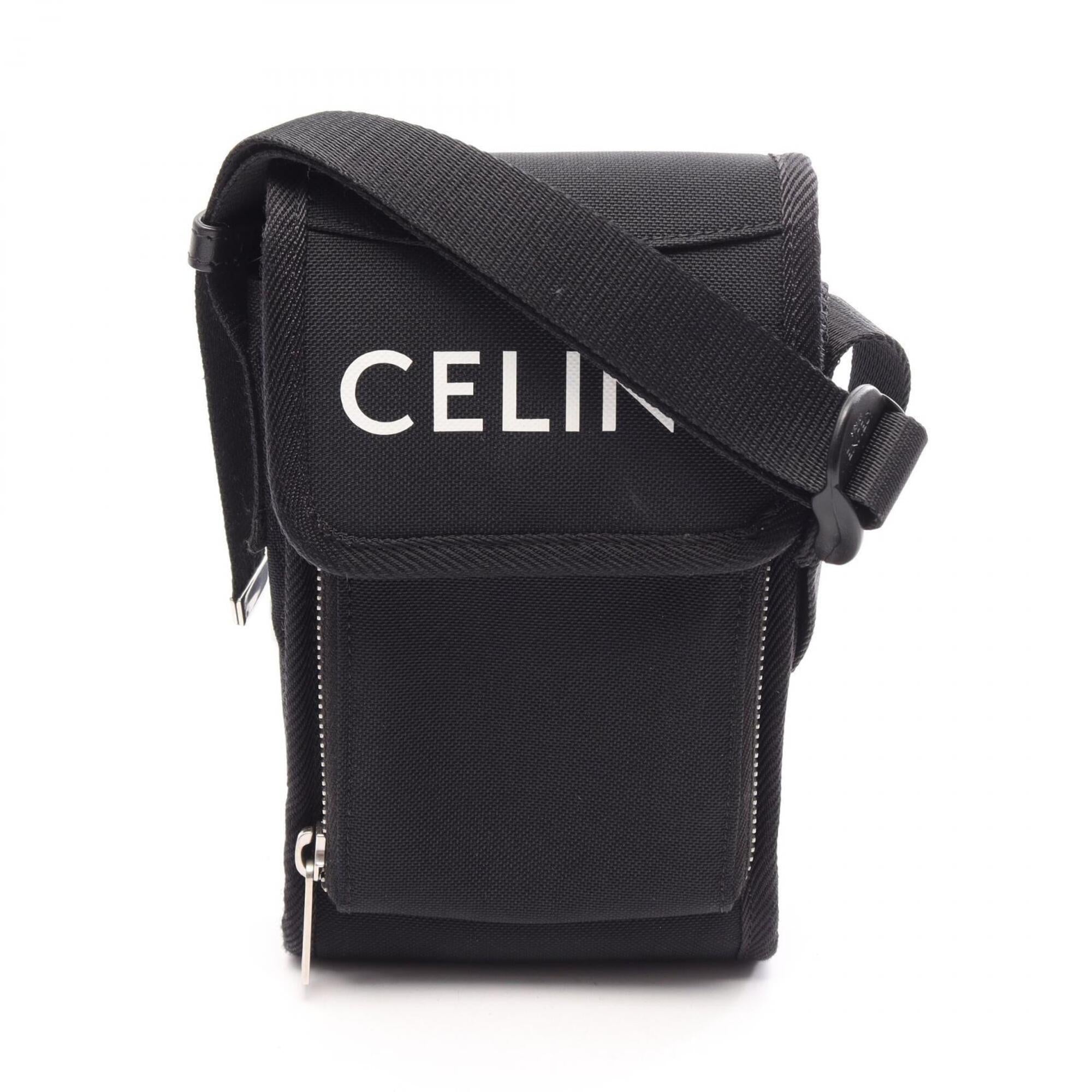 Celine Black White Canvas Handbag Pouch Shoulder Bag (Pre-Owned)