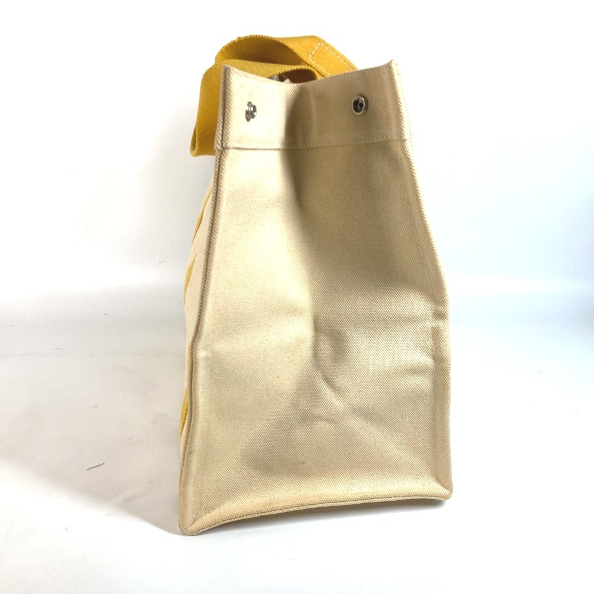 Hermes Yellow Canvas Shoulder Bag Tote Bag (Pre-Owned)