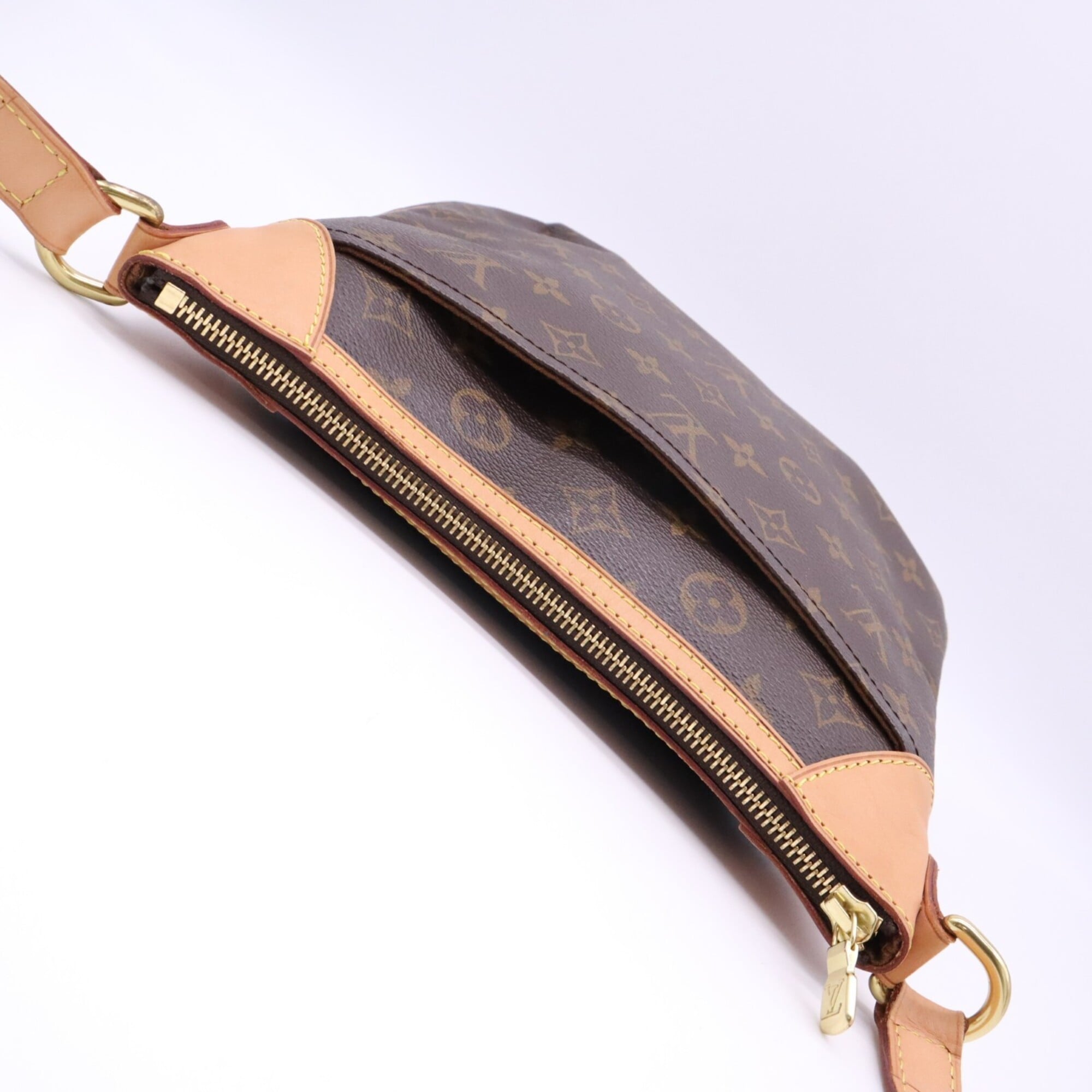 Louis Vuitton Beige Brown Coated Canvas Leather Shoulder Bag (Pre-Owned)