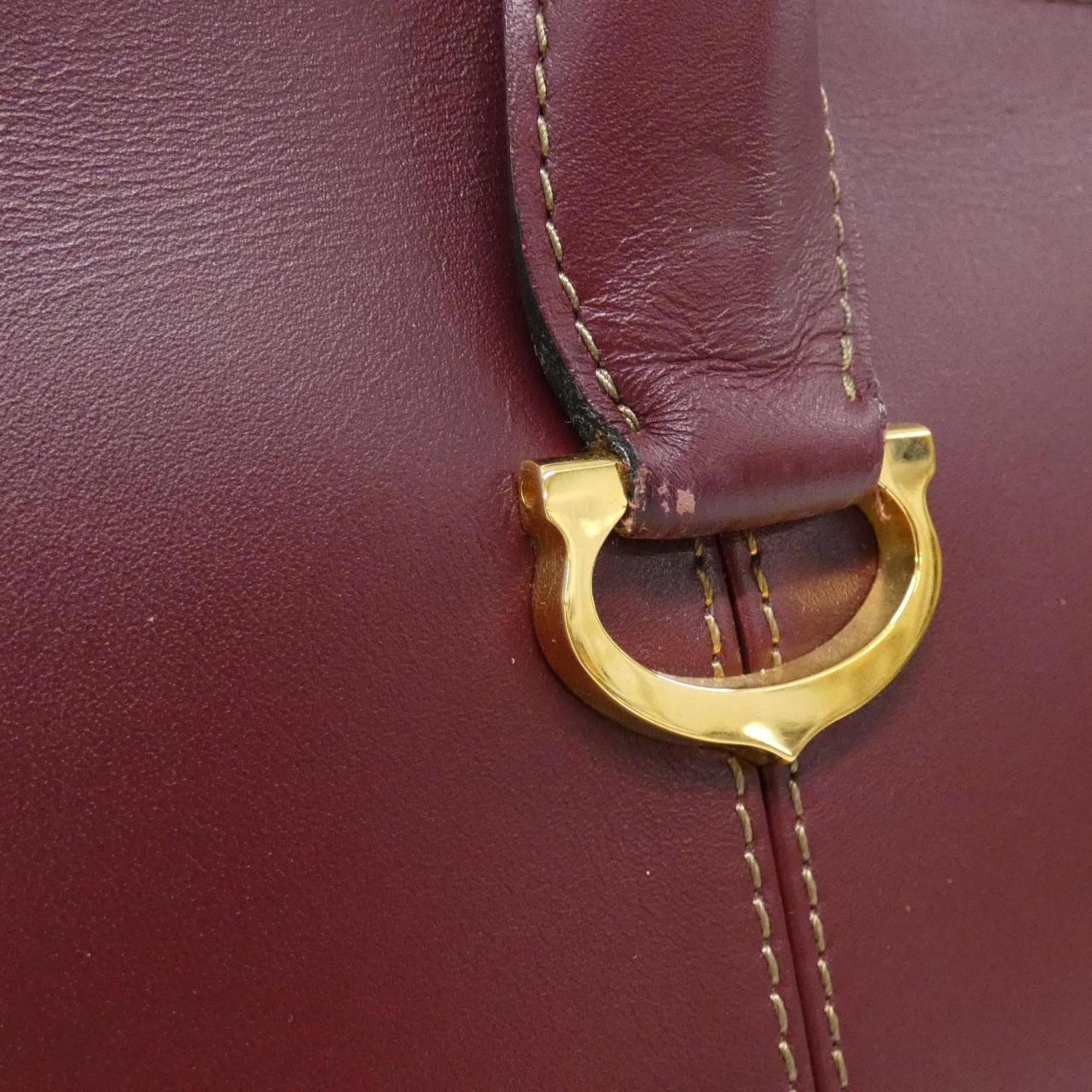 Cartier Bordeaux Leather Shoulder Bag (Pre-Owned)