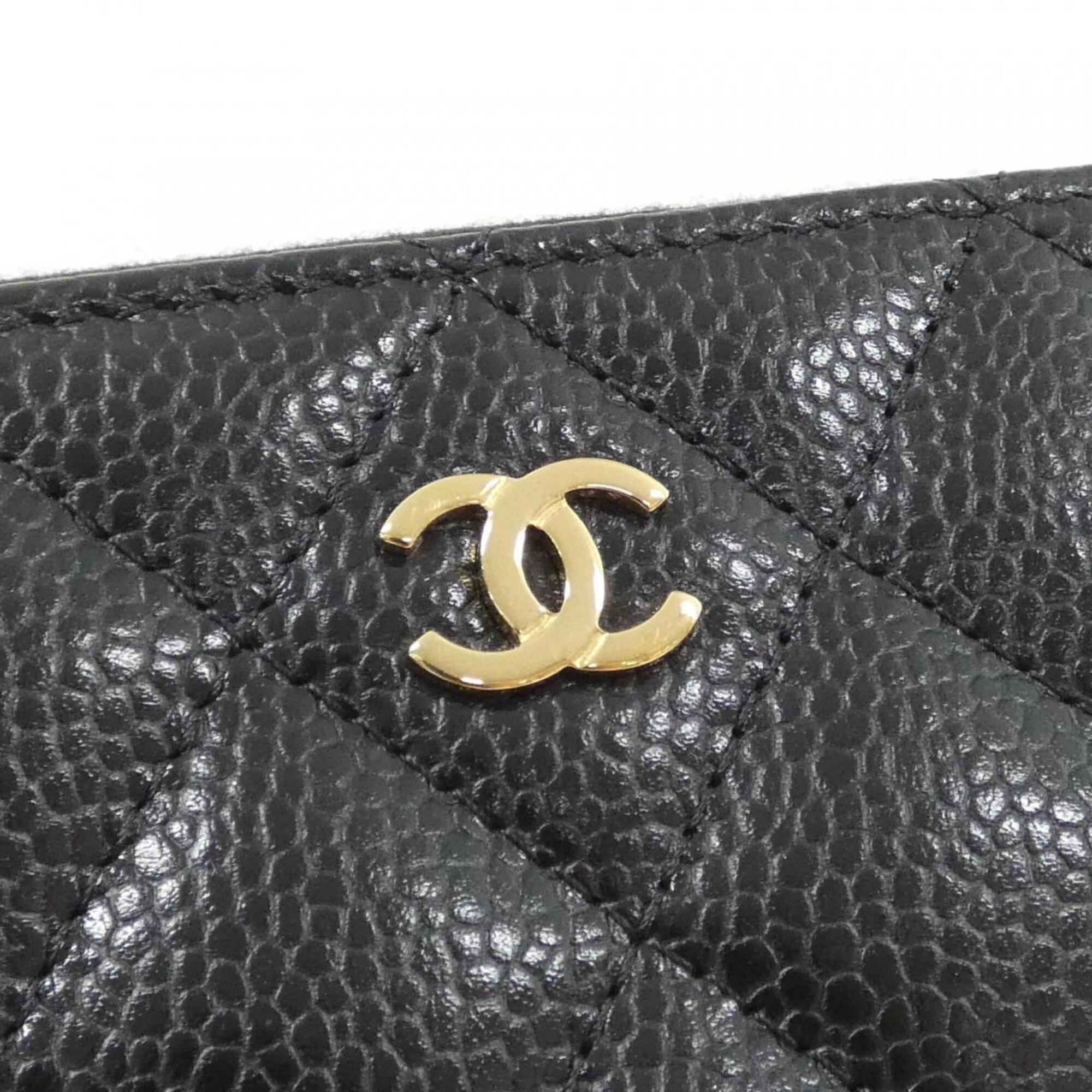 Chanel Black Grained Calfskin Coin Purse/Coin Case (Pre-Owned)