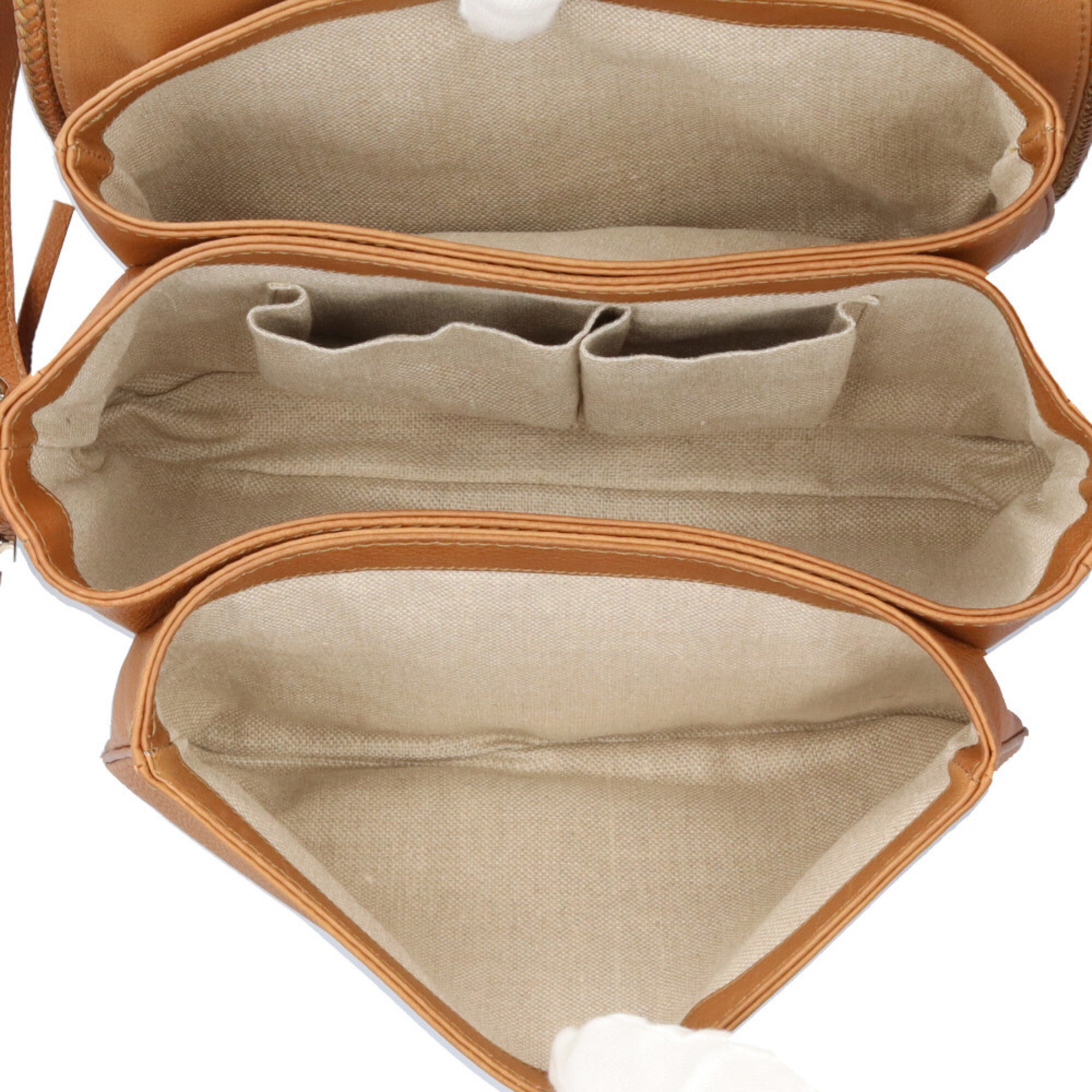 Gucci Gg Canvas Beige Beige Brown Gg Canvas Shoulder Bag (Pre-Owned)