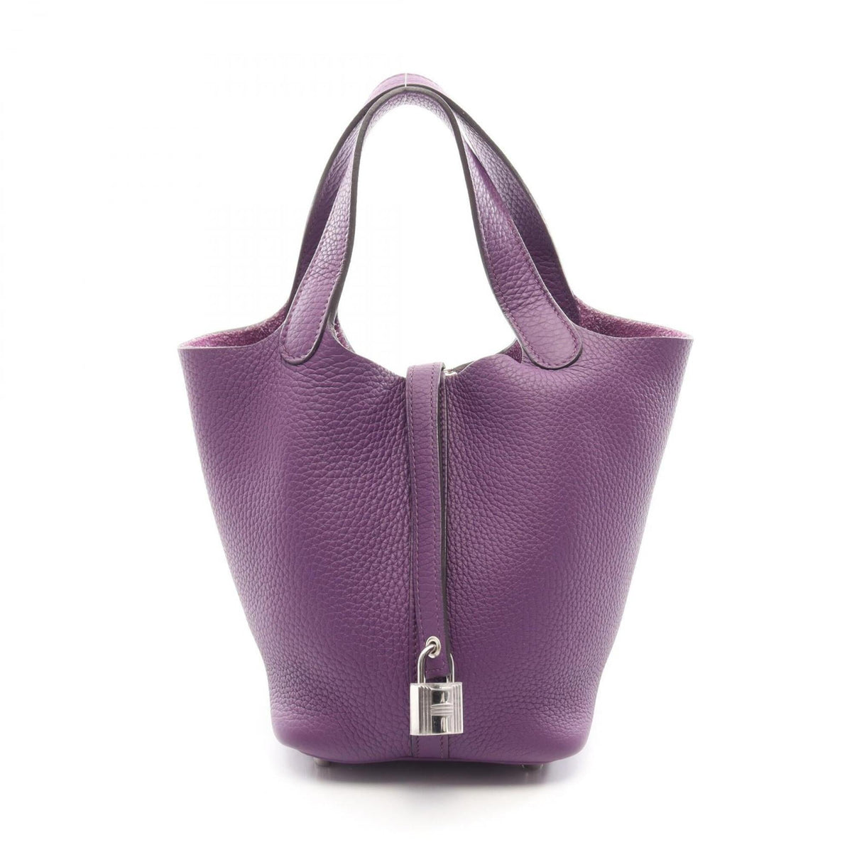 Hermes Purple Taurillon Clemence Leather Leather Handbag (Pre-Owned)