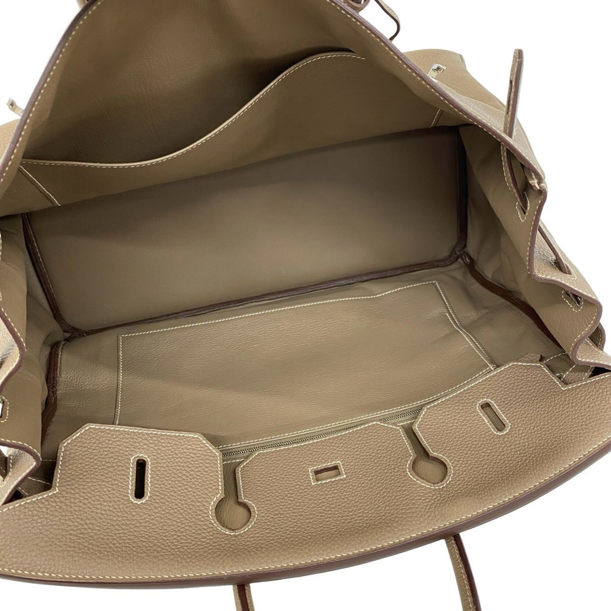 Hermes Beige Togo Leather Handbag Tote Bag (Pre-Owned)