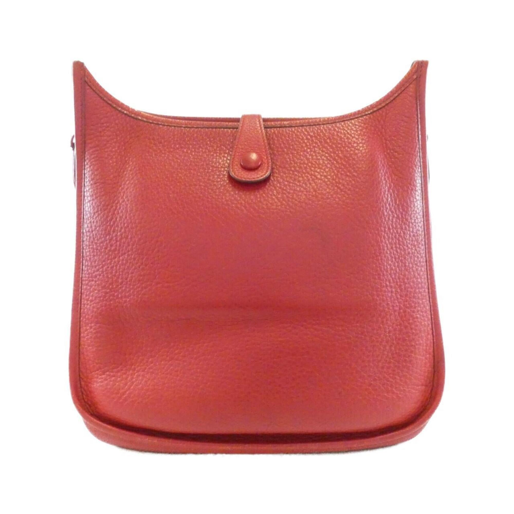 Hermes Red Color Taurillon Clemence Leather Shoulder Bag (Pre-Owned)