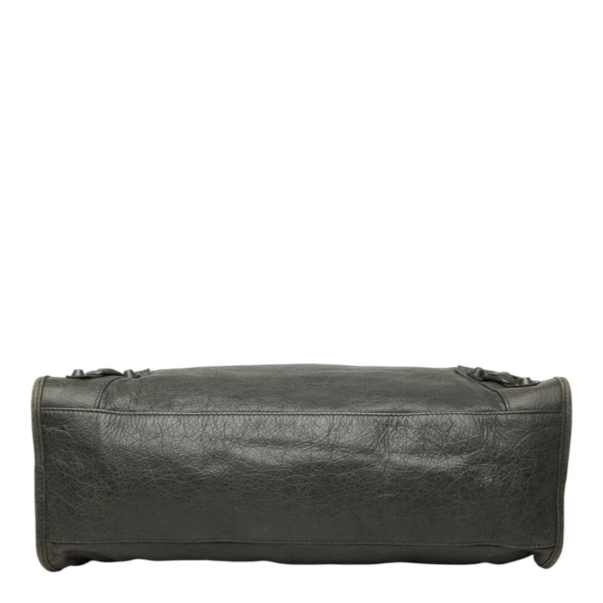 Balenciaga Green Leather Handbag Shoulder Bag (Pre-Owned)
