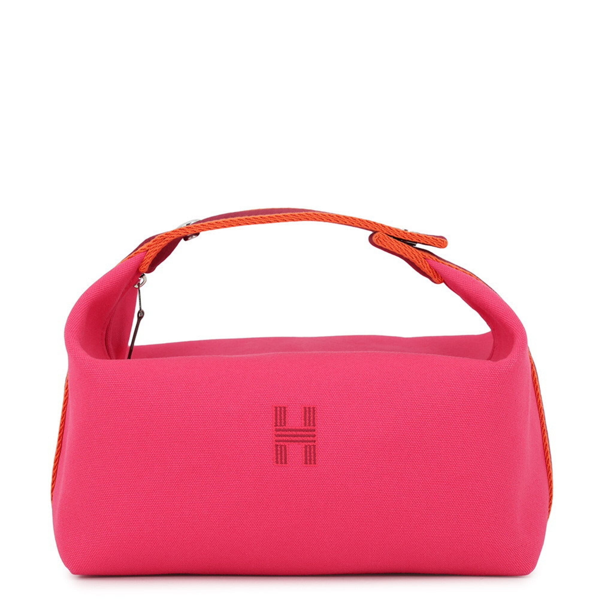 Hermes Red Color Canvas Handbag Pouch (Pre-Owned)
