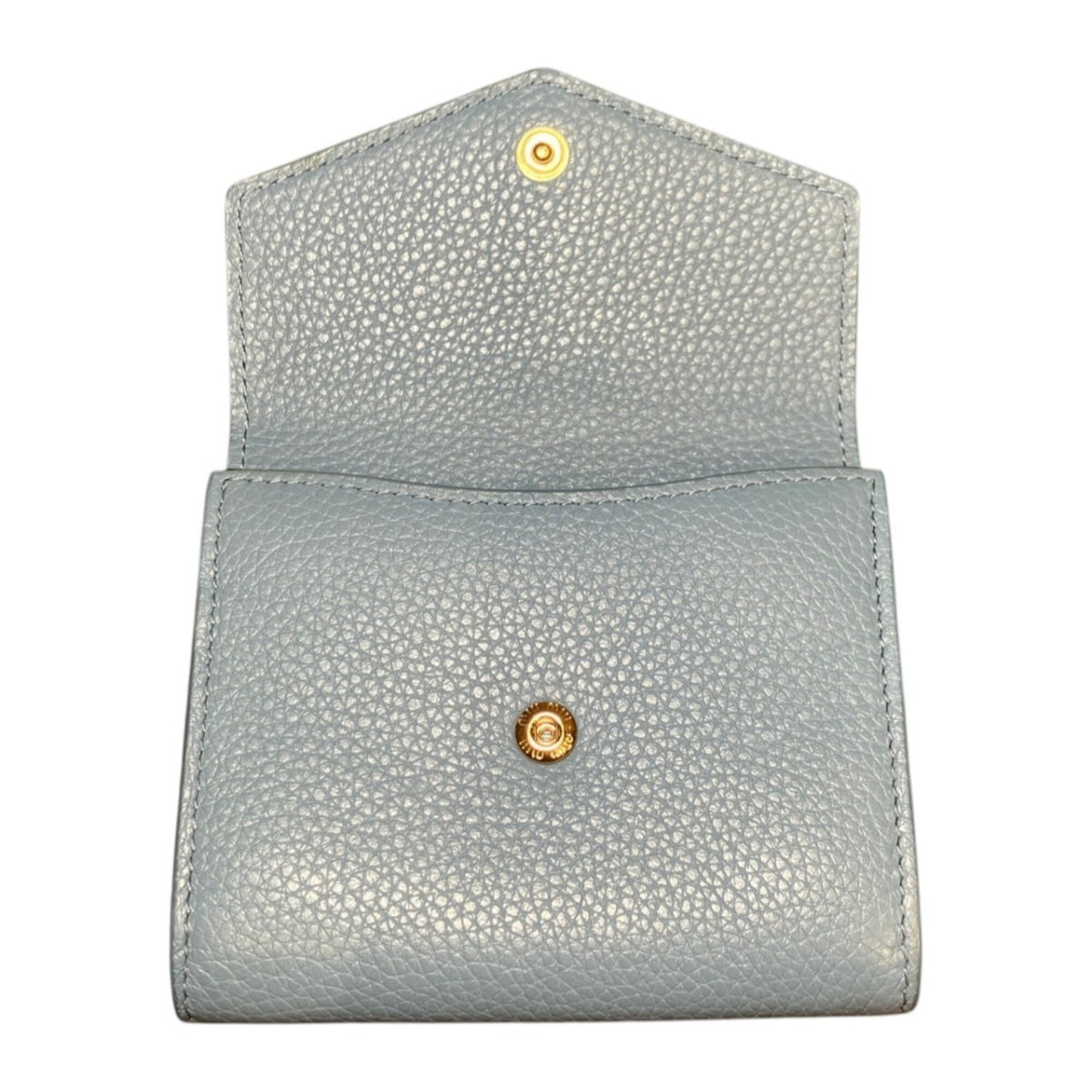 Miu Miu Light Blue Gray Leather Coin Purse/Coin Case (Pre-Owned)