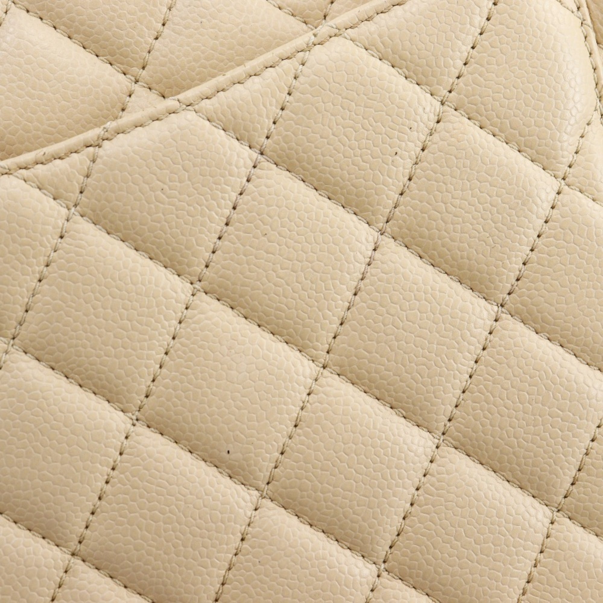 Chanel Beige Grained Calfskin Tote Bag (Pre-Owned)