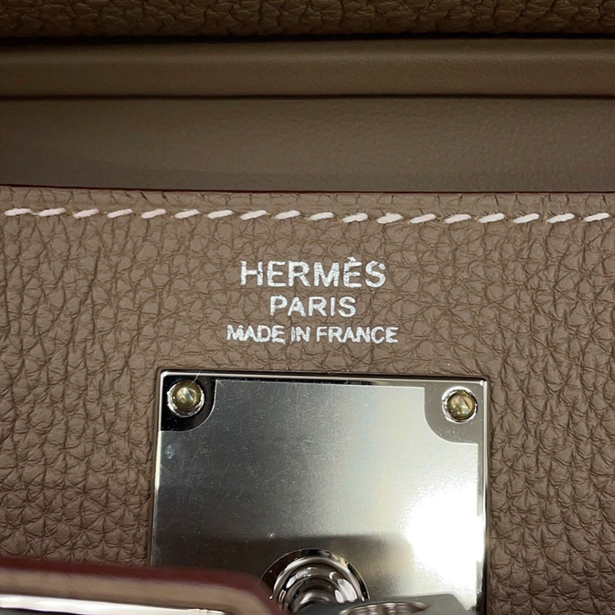Hermes Etoupe Gray Togo Leather Handbag Sling Bag (Pre-Owned)