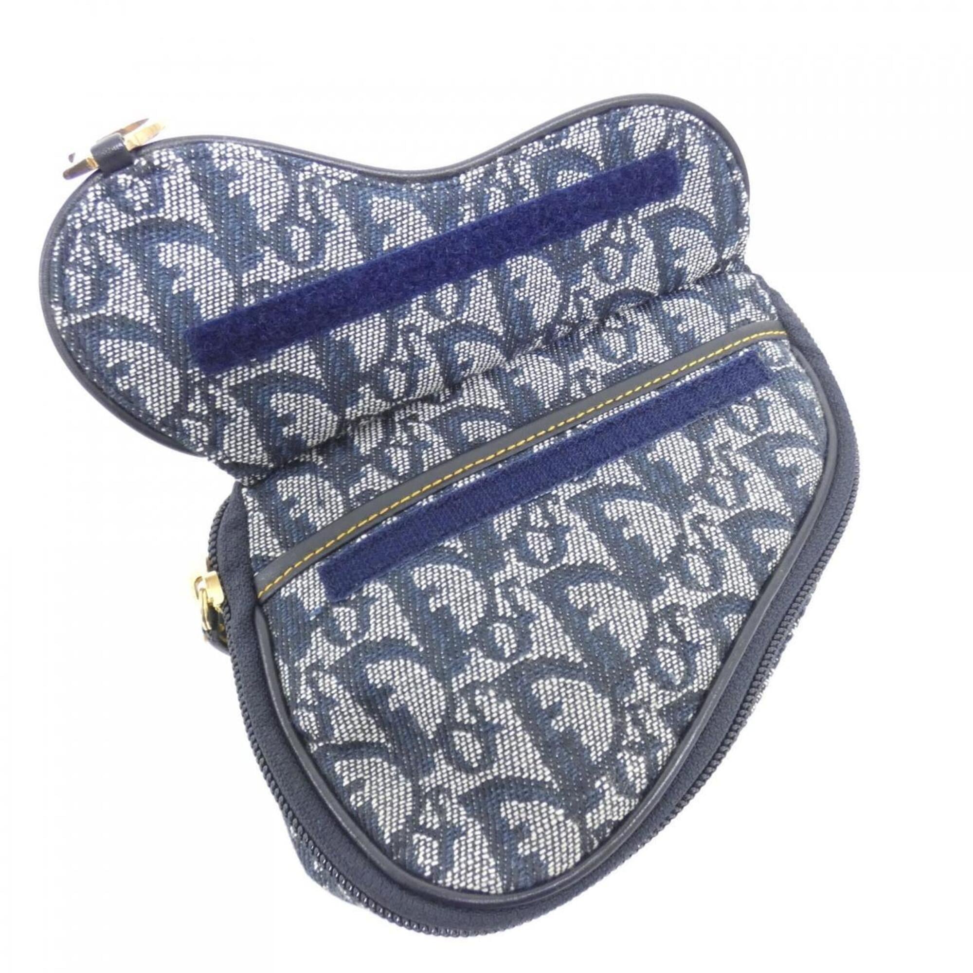 Christian Dior Blue Canvas Handbag Pouch (Pre-Owned)