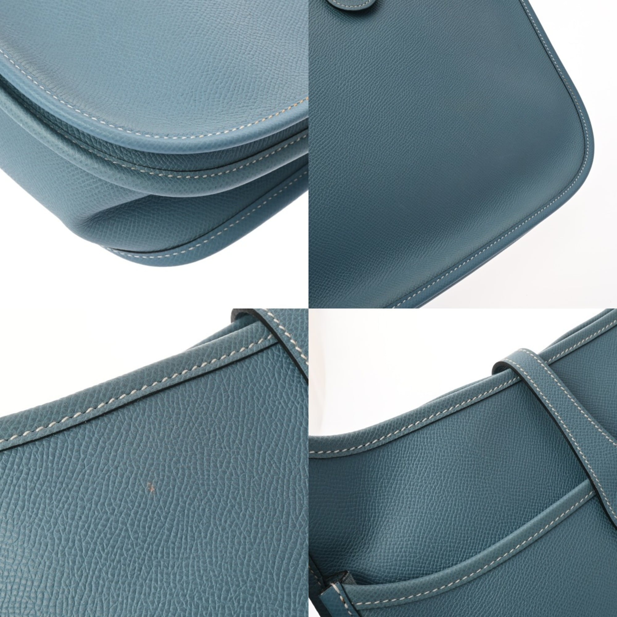 Hermes Blue Jean Epsom Leather Shoulder Bag (Pre-Owned)