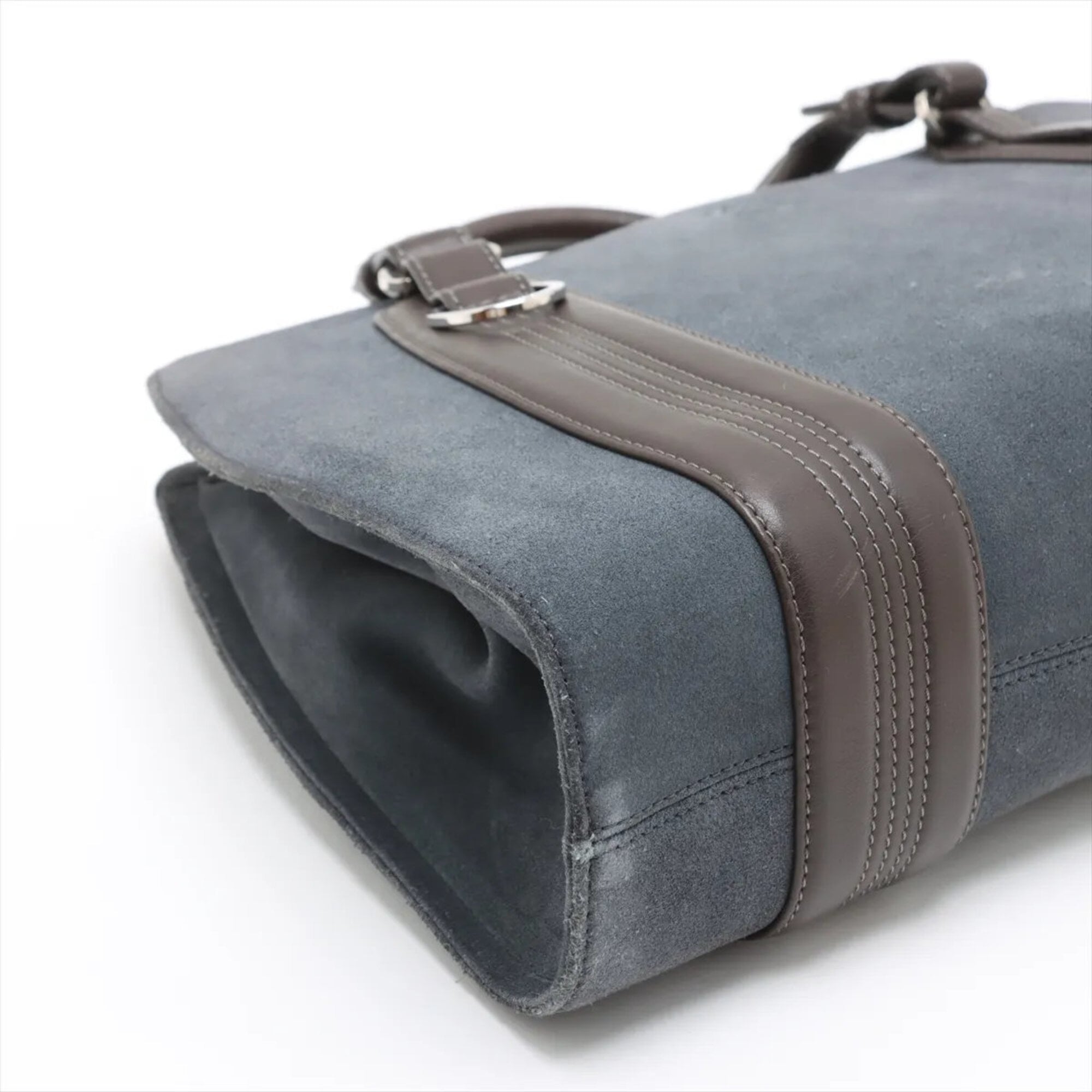 Loewe Blue Brown Leather Handbag Tote Bag (Pre-Owned)