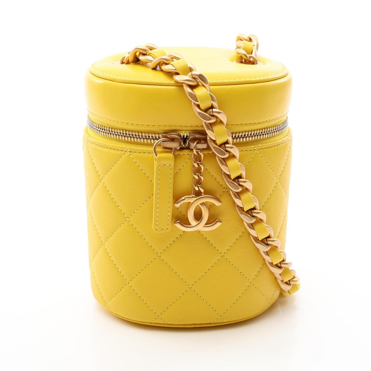 Chanel Yellow Leather Handbag Shoulder Bag (Pre-Owned)