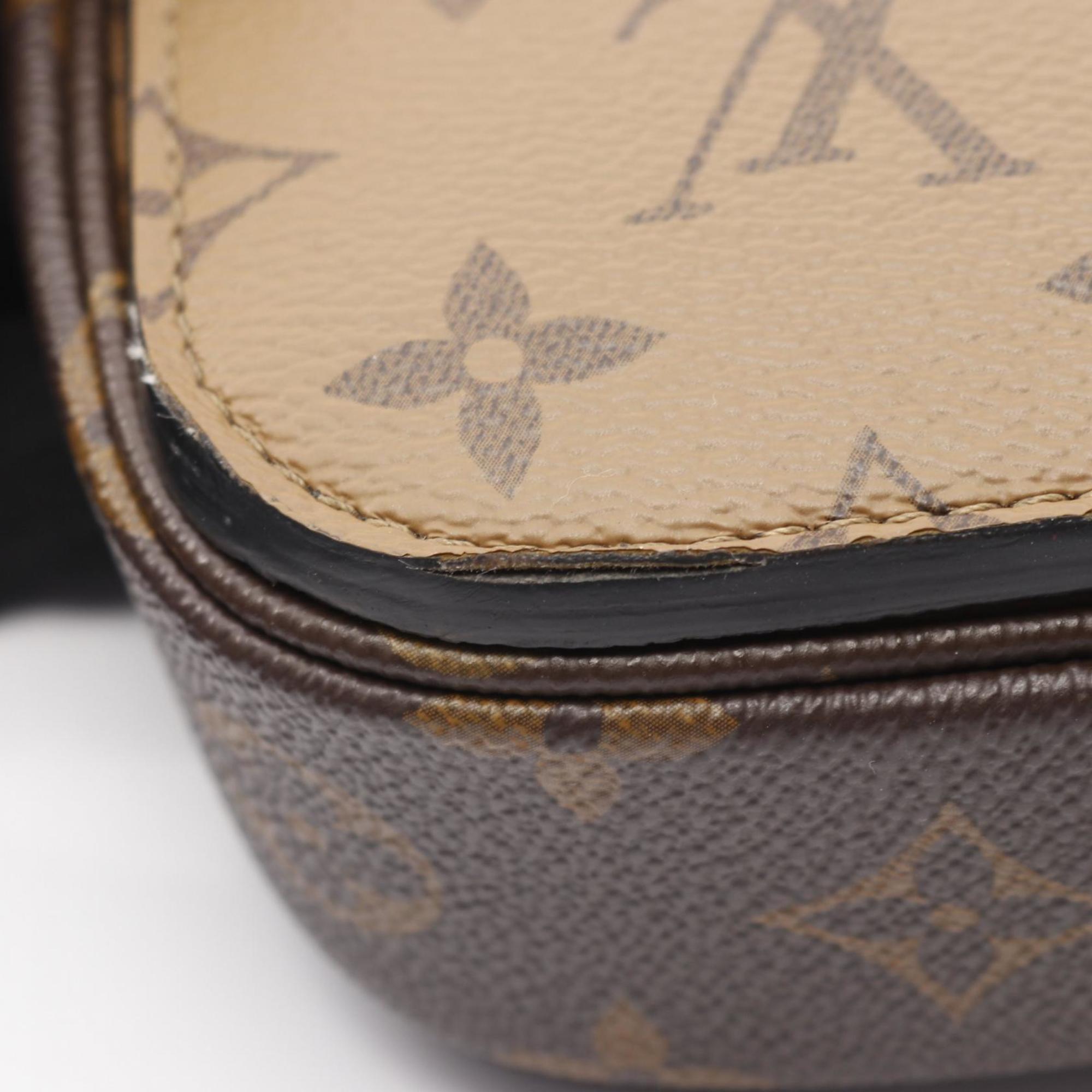 Louis Vuitton Black Brown Coated Canvas Leather Handbag Pochette (Pre-Owned)