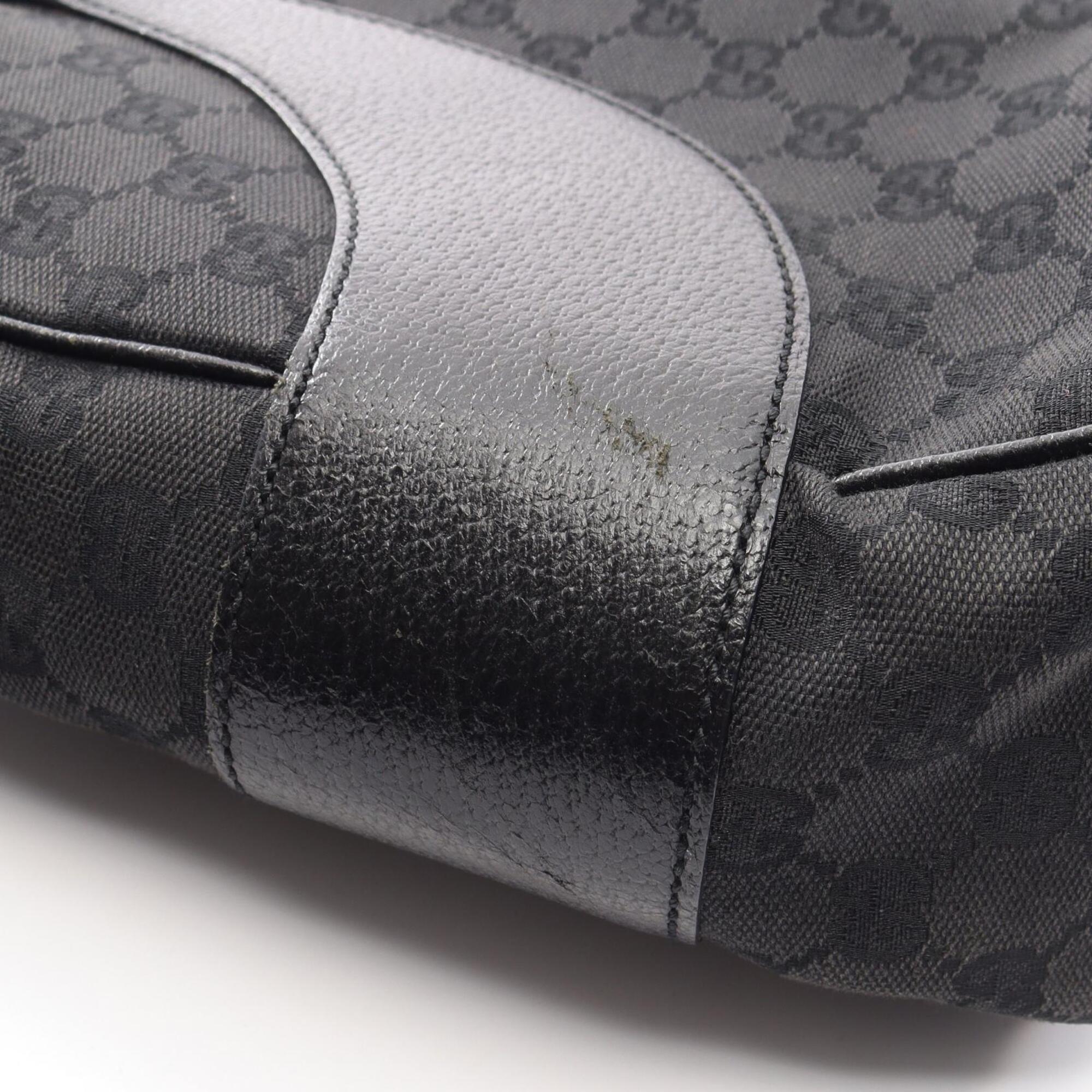 Gucci Black Canvas Leather Handbag (Pre-Owned)