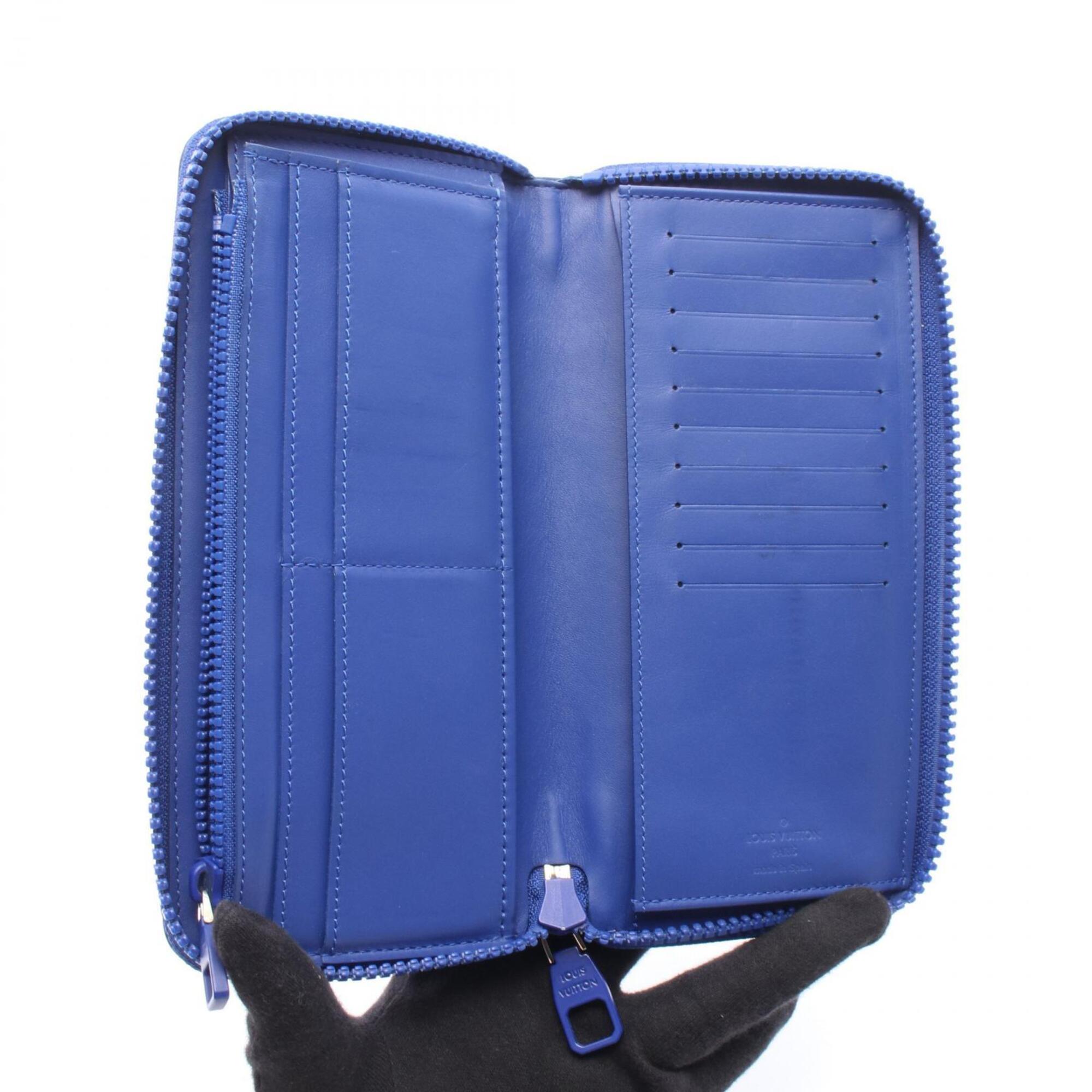 Louis Vuitton Blue Leather Long Wallet (Bi-Fold) (Pre-Owned)