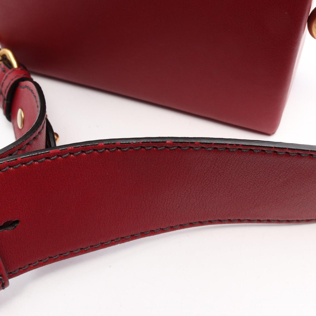 Christian Dior Red Color Leather Handbag Shoulder Bag (Pre-Owned)