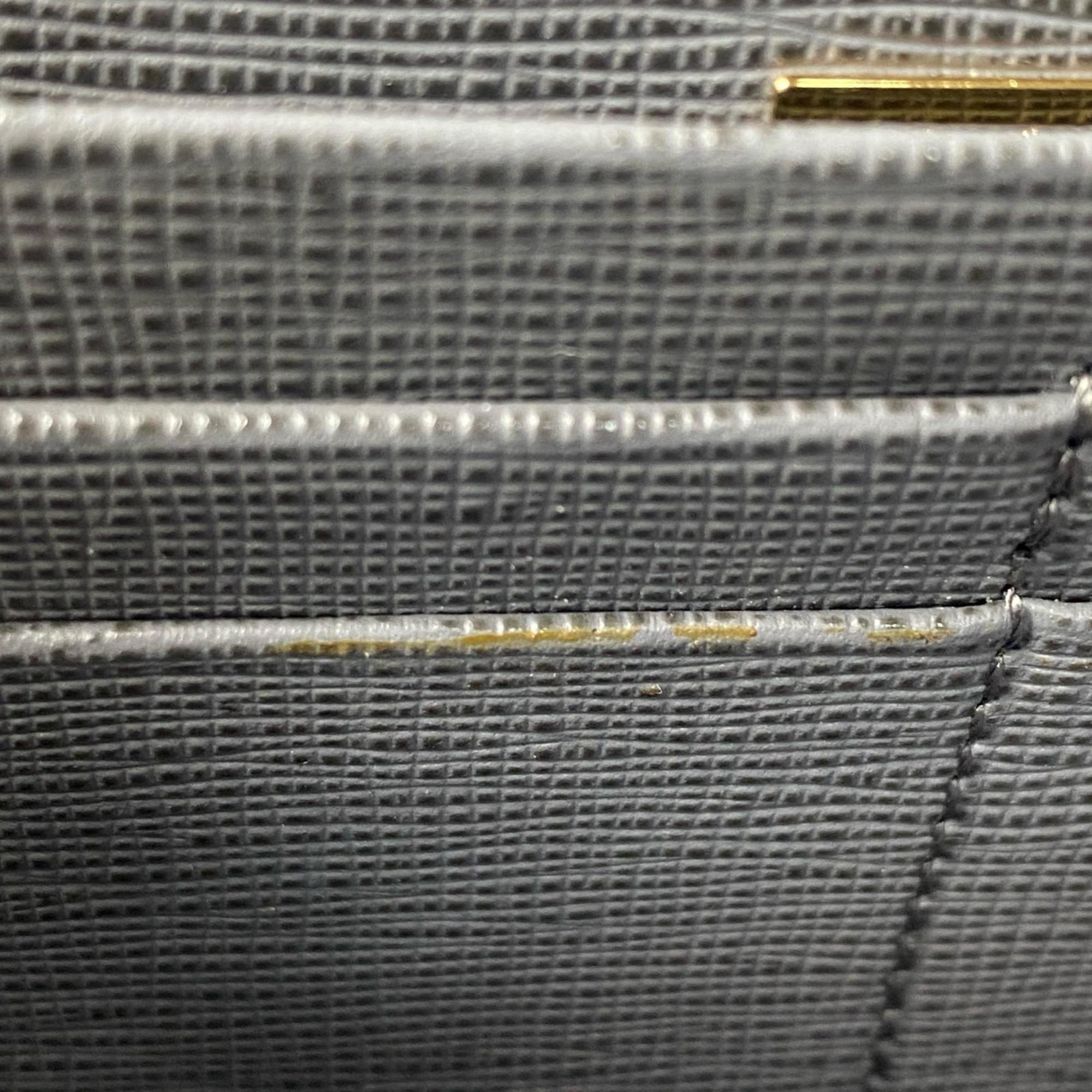 Fendi Gray Leather Long Wallet (Bi-Fold) (Pre-Owned)