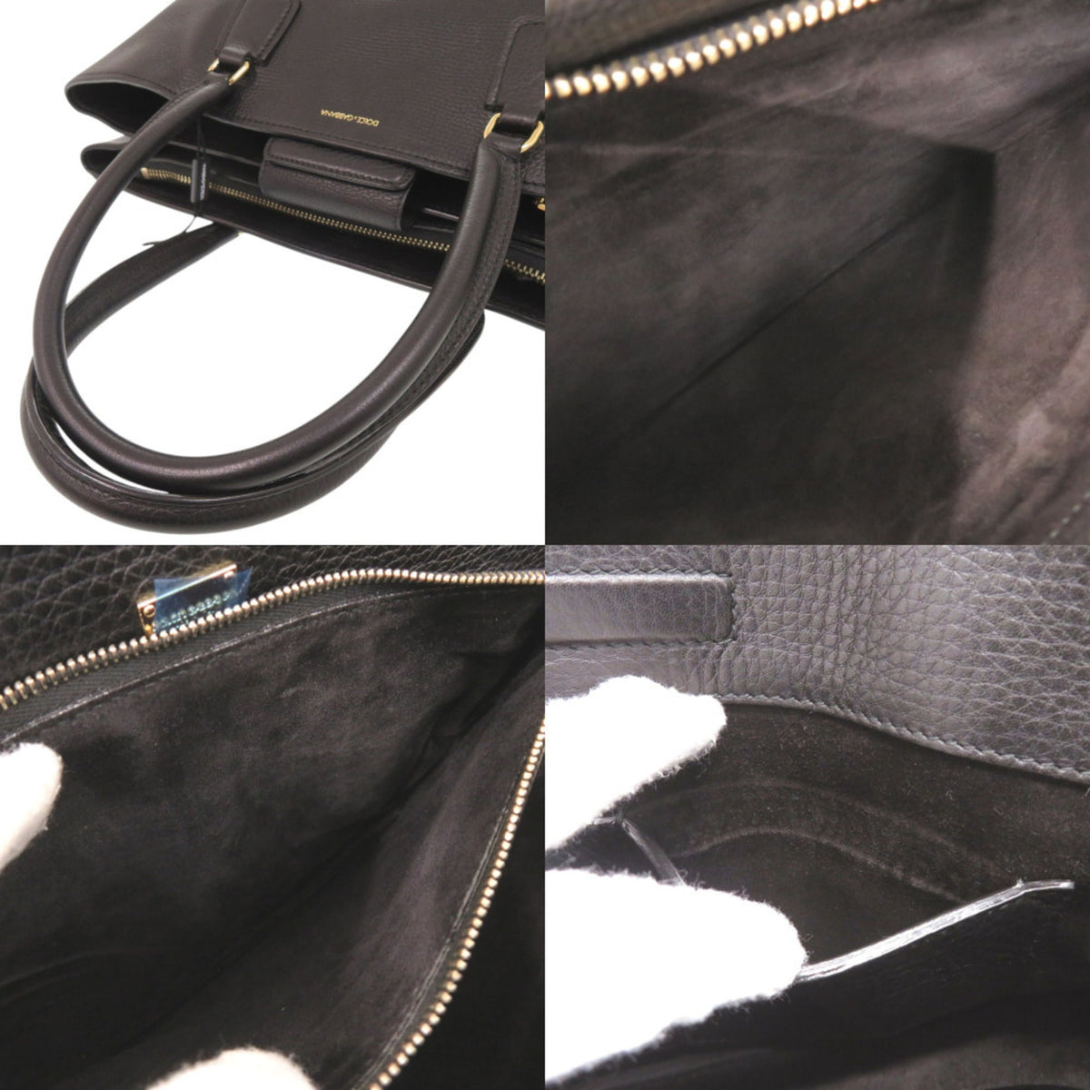 Dolce & Gabbana Black Leather Tote Bag (Pre-Owned)