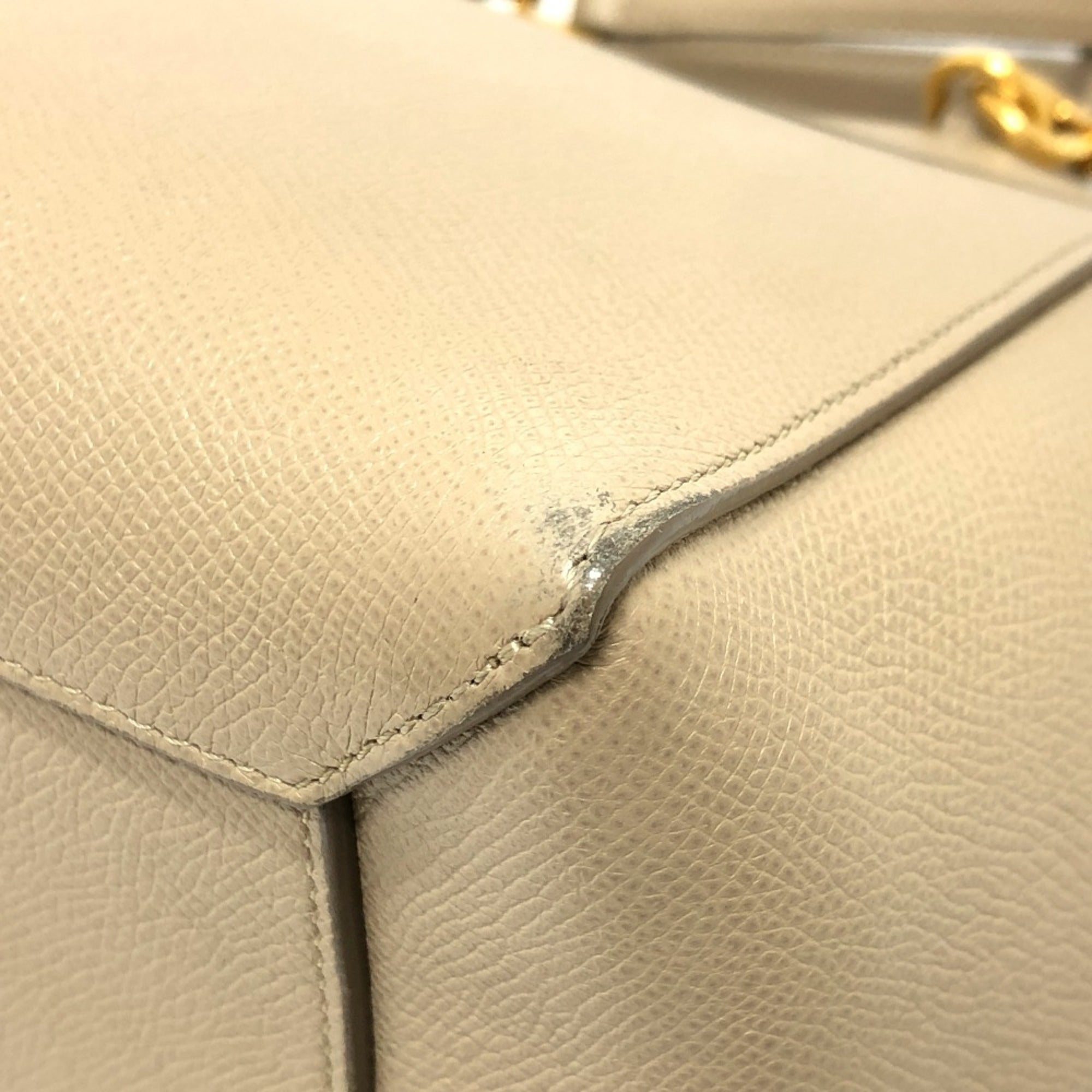 Celine Beige Leather Handbag Shoulder Bag (Pre-Owned)
