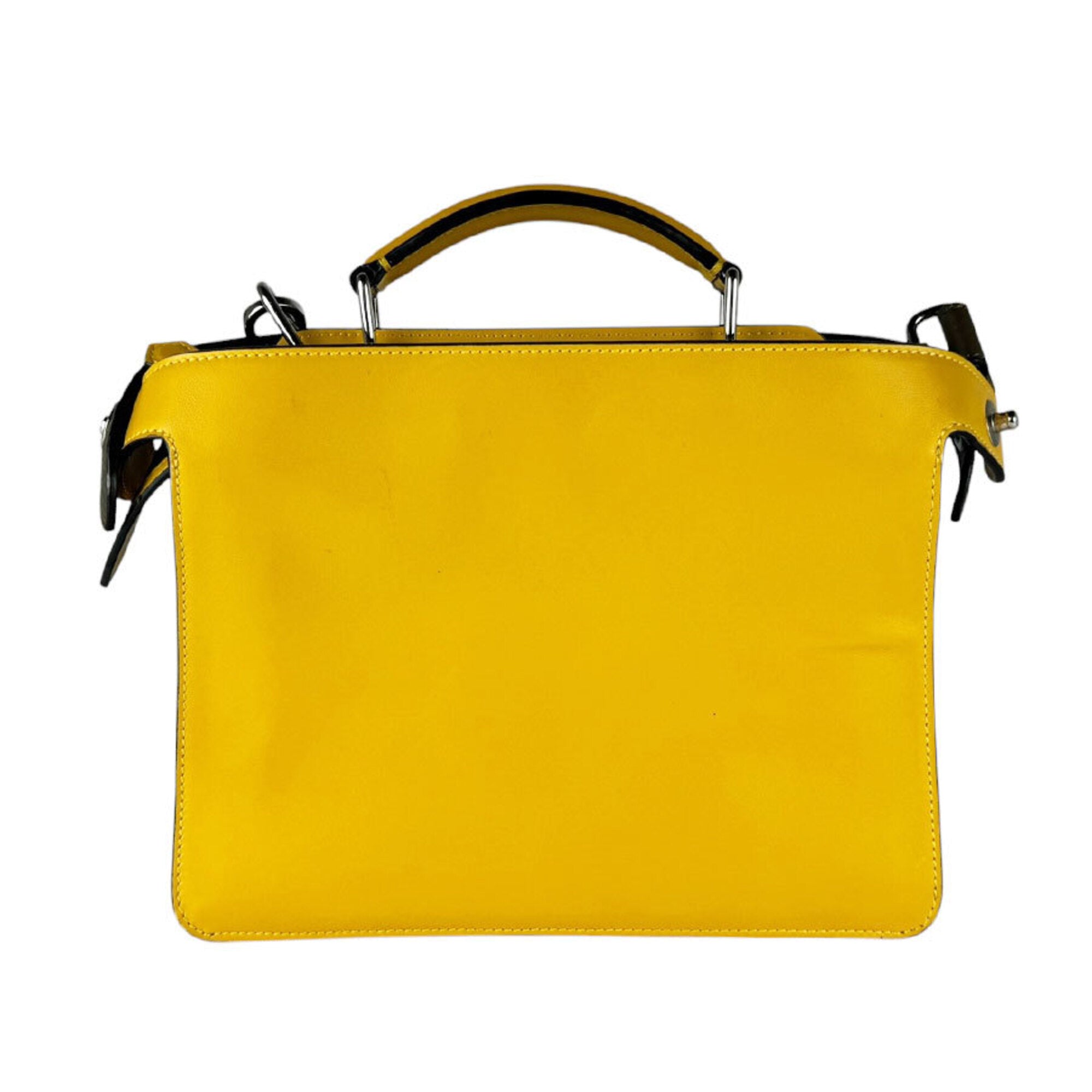 Fendi Khaki Yellow Leather Shoulder Bag (Pre-Owned)