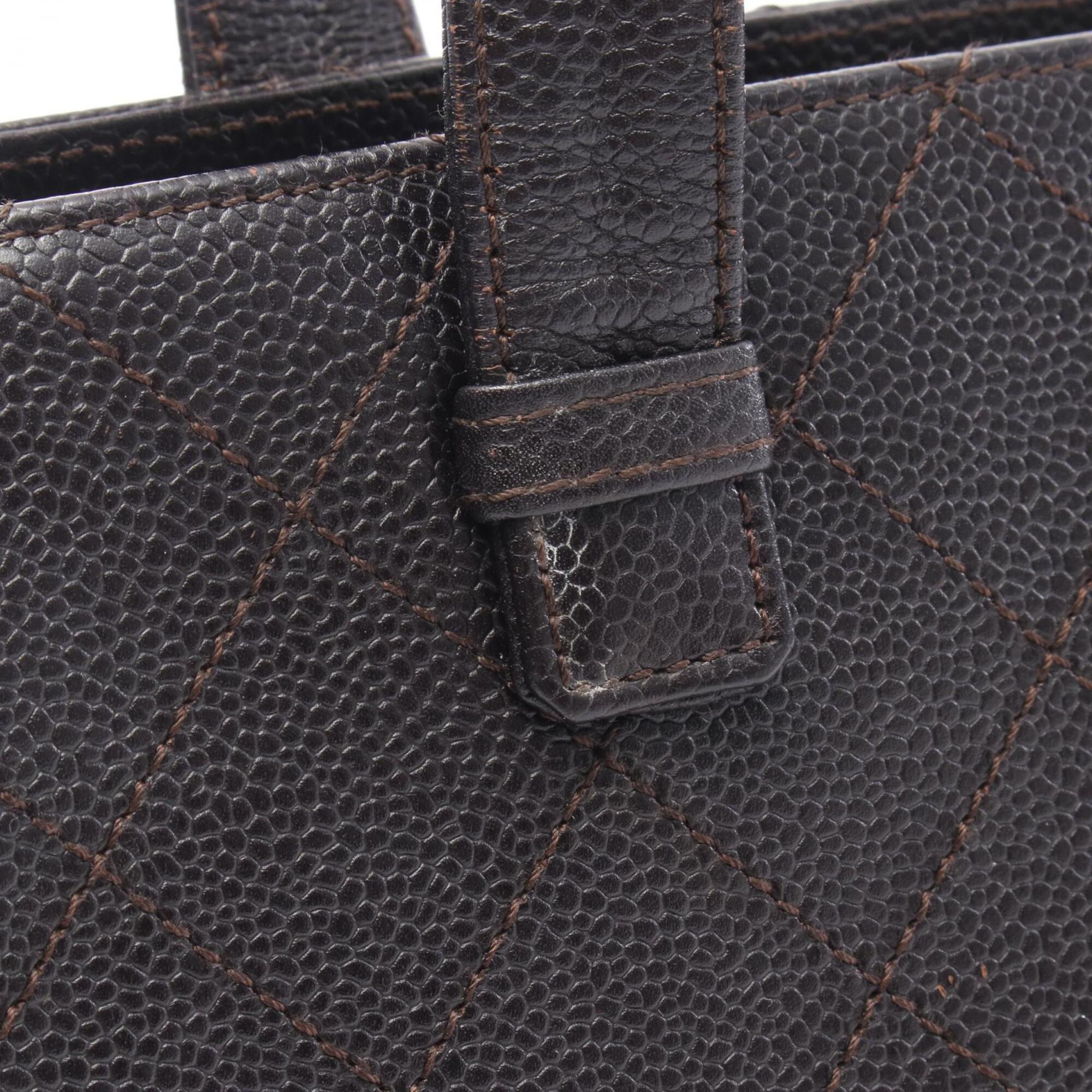 Chanel Matelasse Brown Leather Handbag Tote Bag (Pre-Owned)
