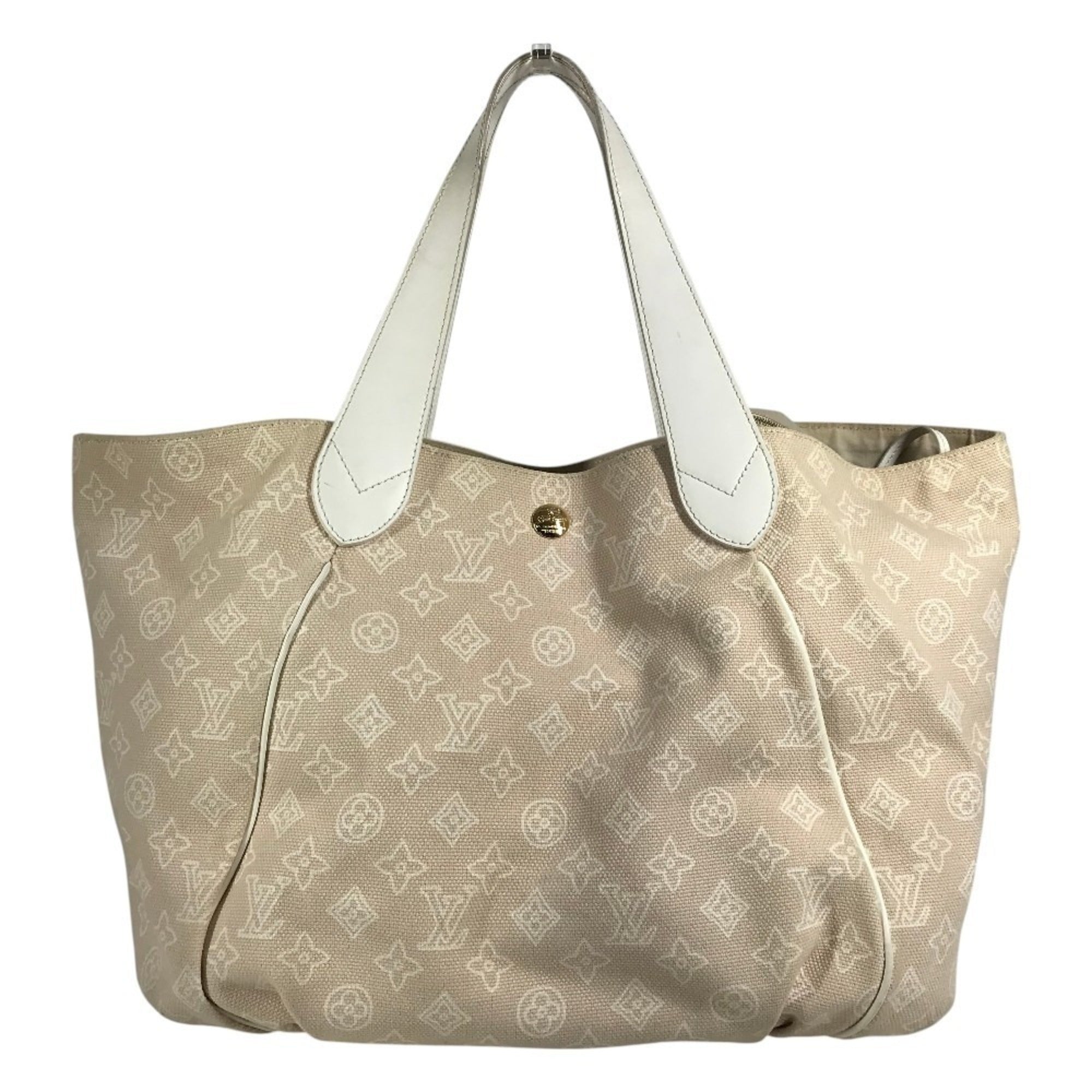 Louis Vuitton Pink Beige Canvas Leather Handbag Pouch Shoulder Bag (Pre-Owned)
