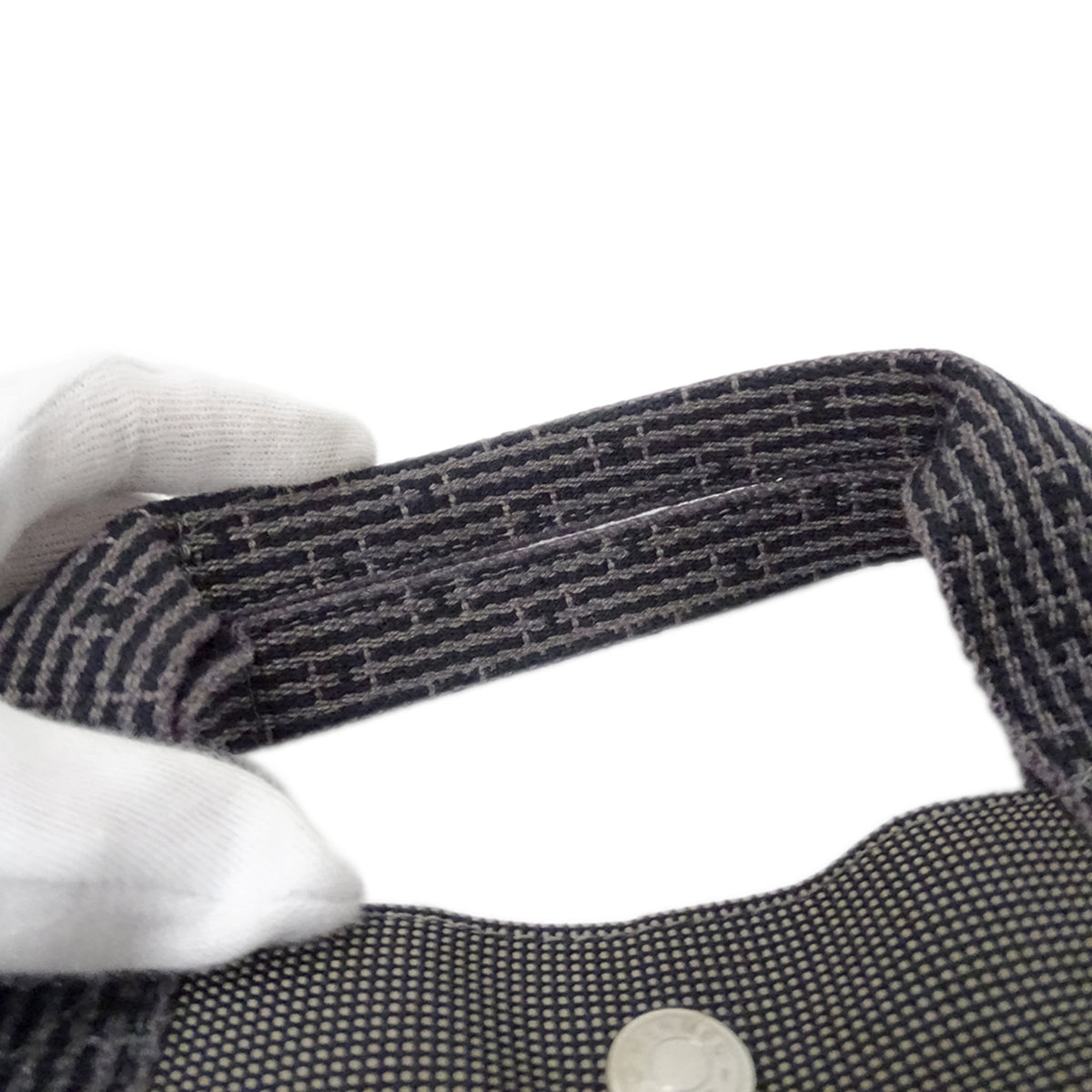 Hermes Black Canvas Handbag Tote Bag (Pre-Owned)
