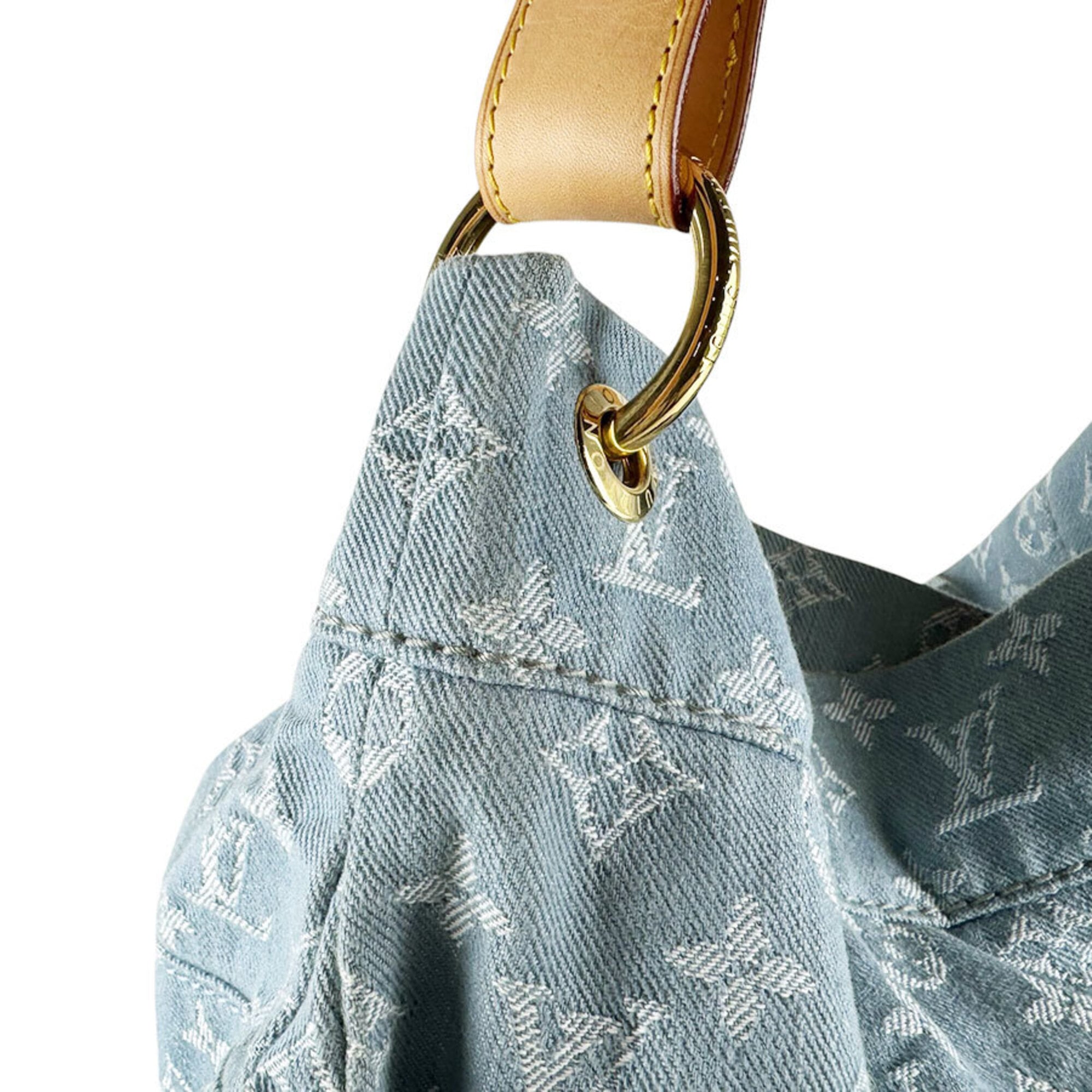 Louis Vuitton Light Blue Monogram Denim Handbag (Pre-Owned)