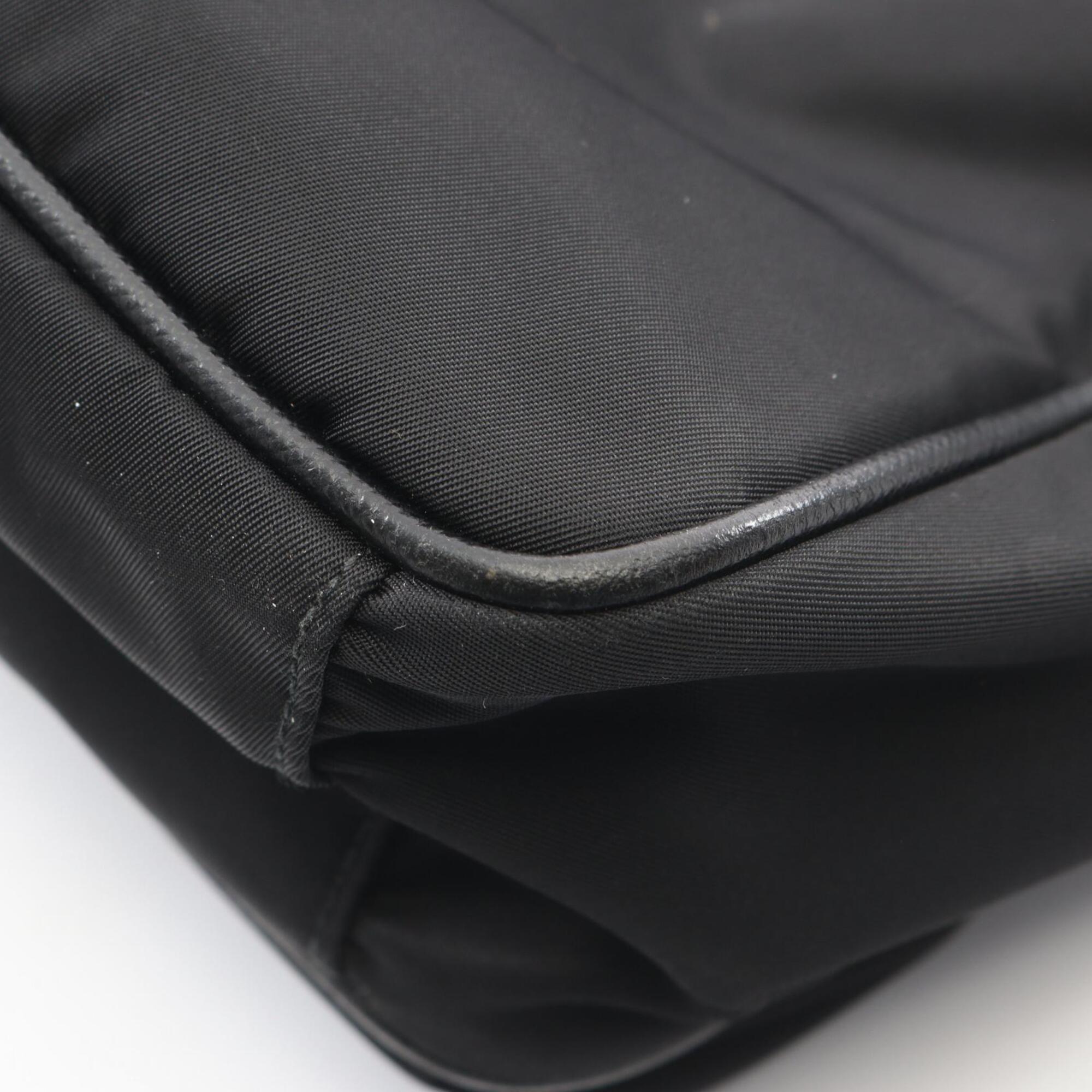 Prada Black Nylon Leather Handbag (Pre-Owned)