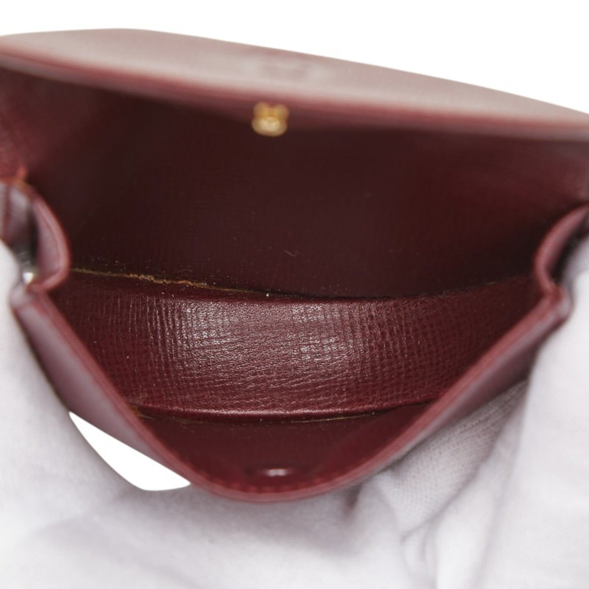 Cartier Bordeaux Wine Red Leather Coin Purse/Coin Case (Pre-Owned)