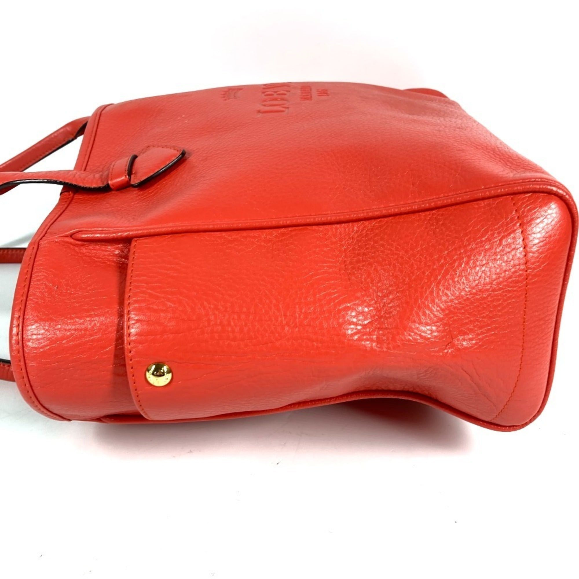 Loewe Orange Red Leather Shoulder Bag Tote Bag (Pre-Owned)