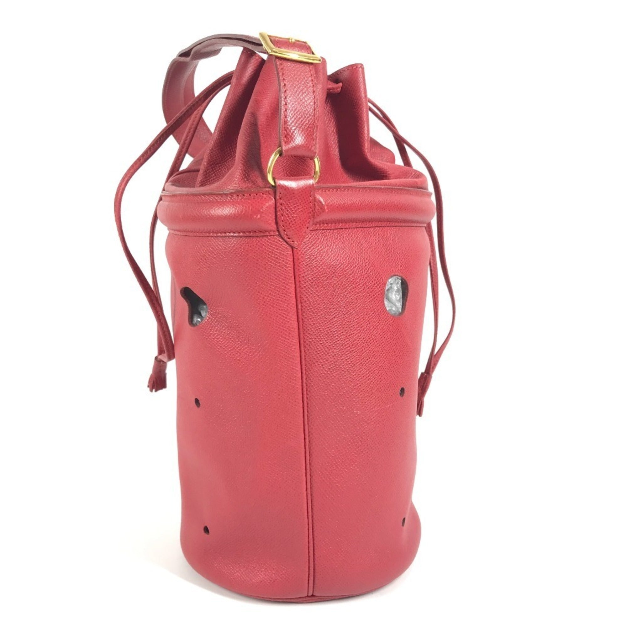 Hermes Red Color Courchevel Leather Shoulder Bag (Pre-Owned)