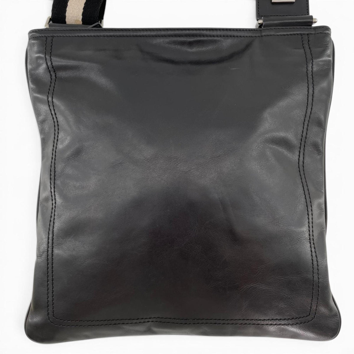 Bally Black Leather Canvas Shoulder Bag (Pre-Owned)