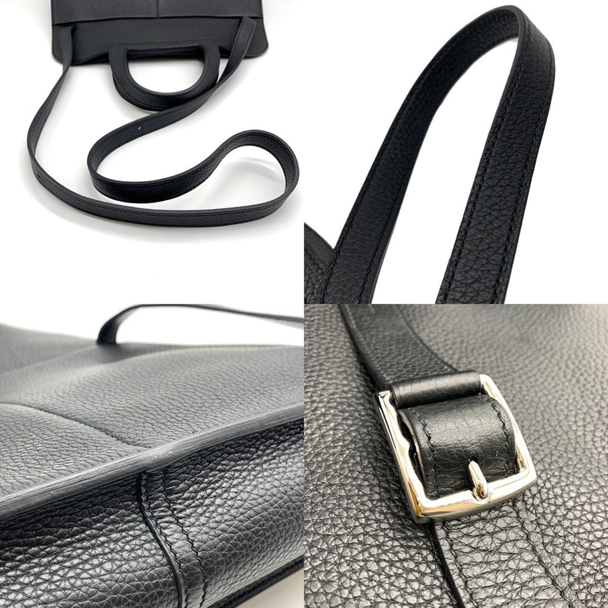 Hermes Alezan Black Taurillon Clemence Leather Shoulder Bag (Pre-Owned)