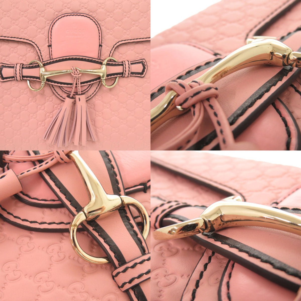 Gucci Pink Leather Shoulder Bag (Pre-Owned)