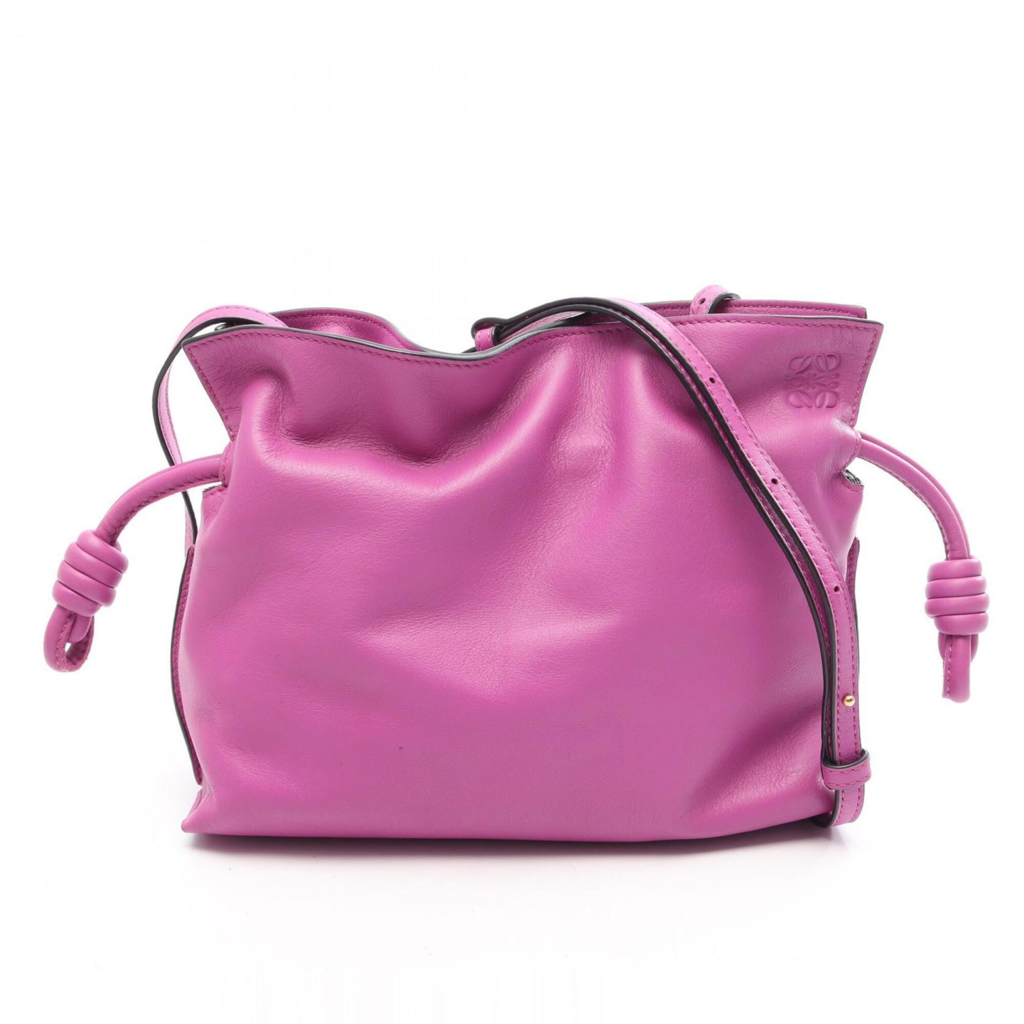 Loewe Purple Leather Handbag Shoulder Bag (Pre-Owned)