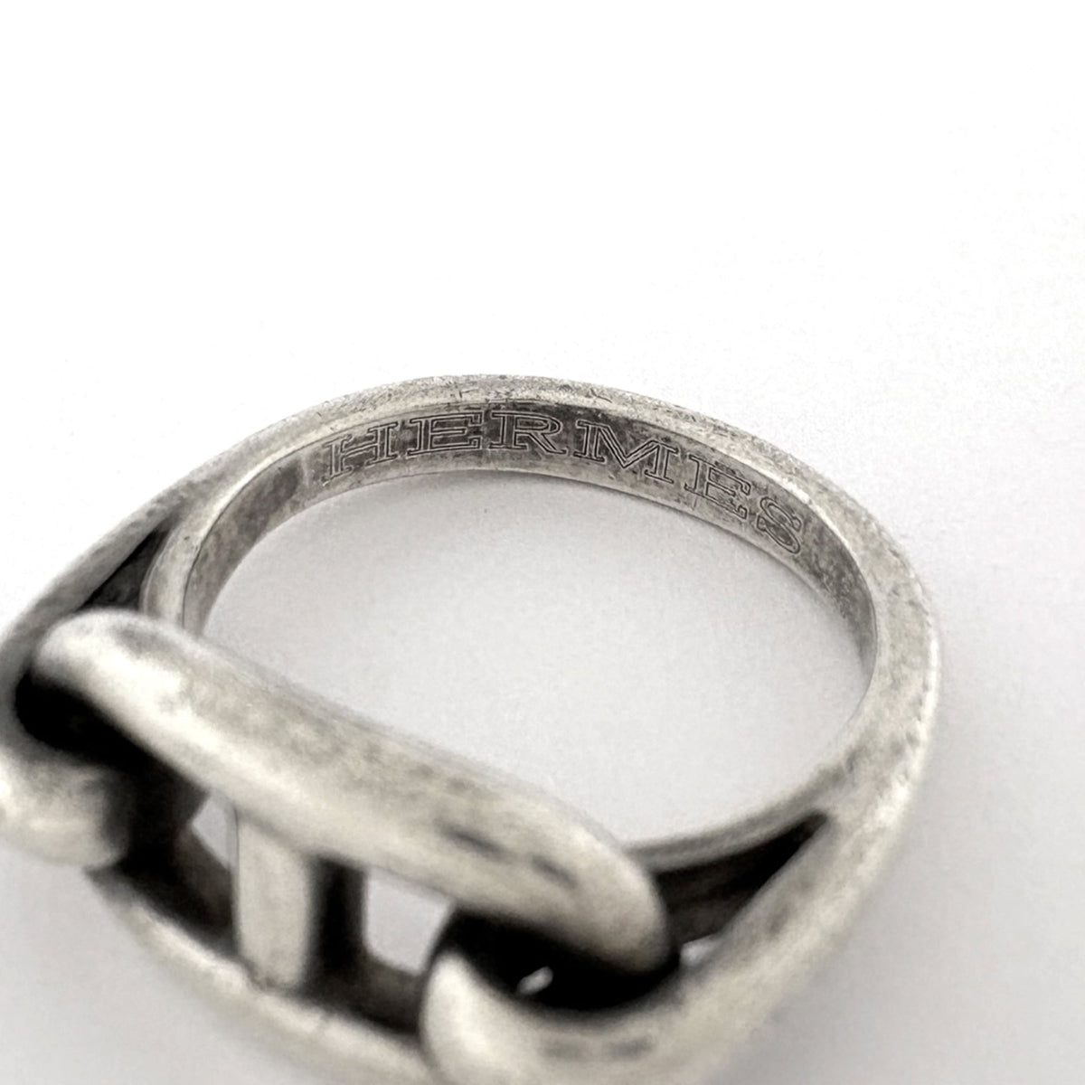 Hermes Silver Silver 925 Band Ring (Pre-Owned)